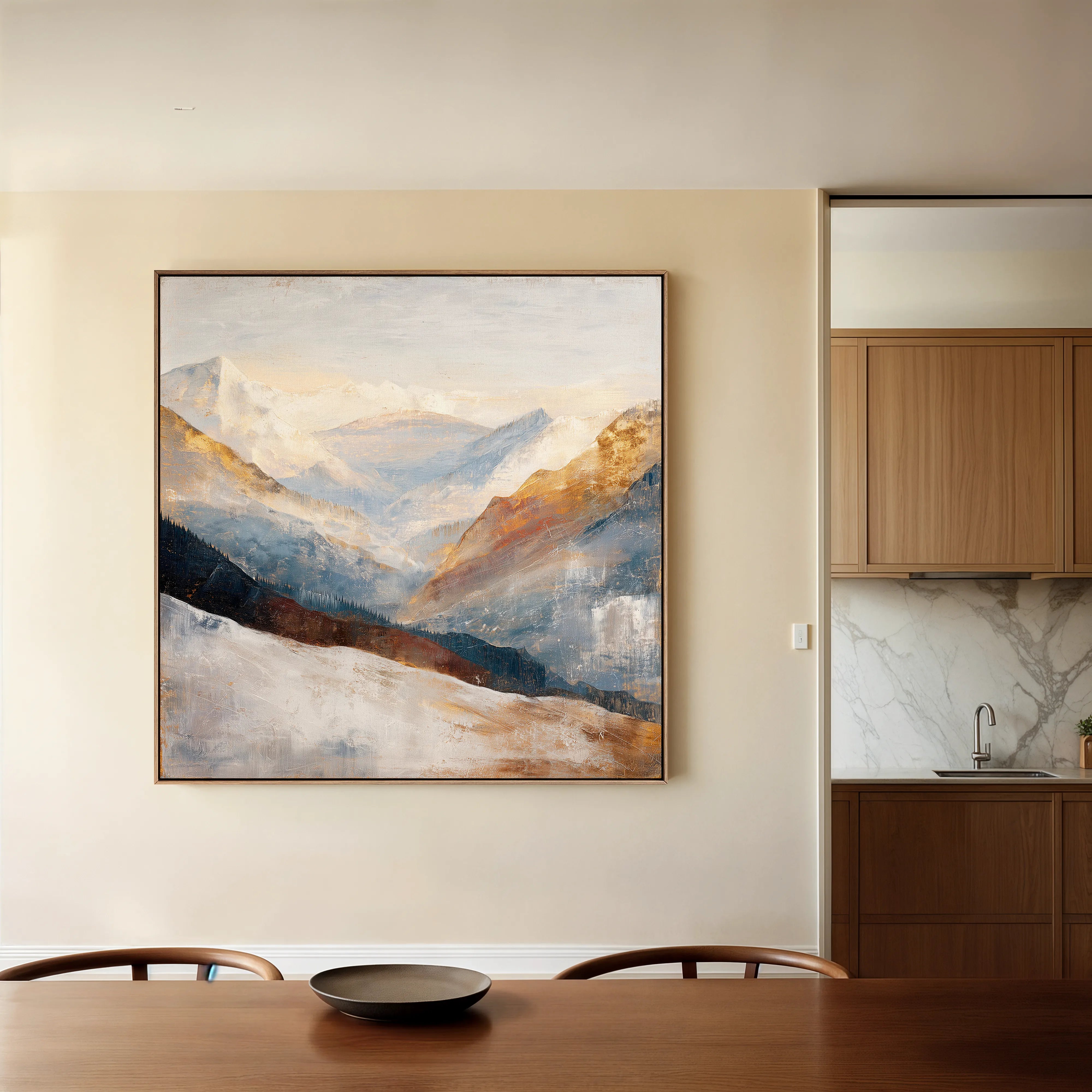Abstract 1045 Canvas Art 16" x 16" / 40 x 40 cm / Black
