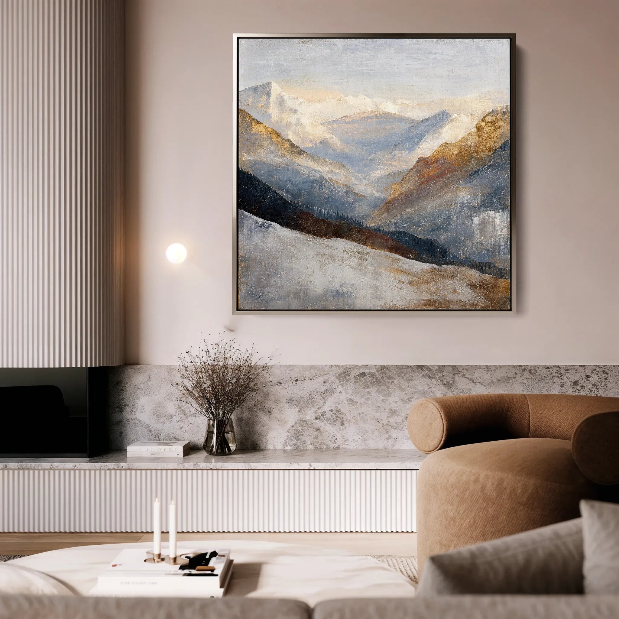 Abstract 1045 Canvas Art 16" x 16" / 40 x 40 cm / Black