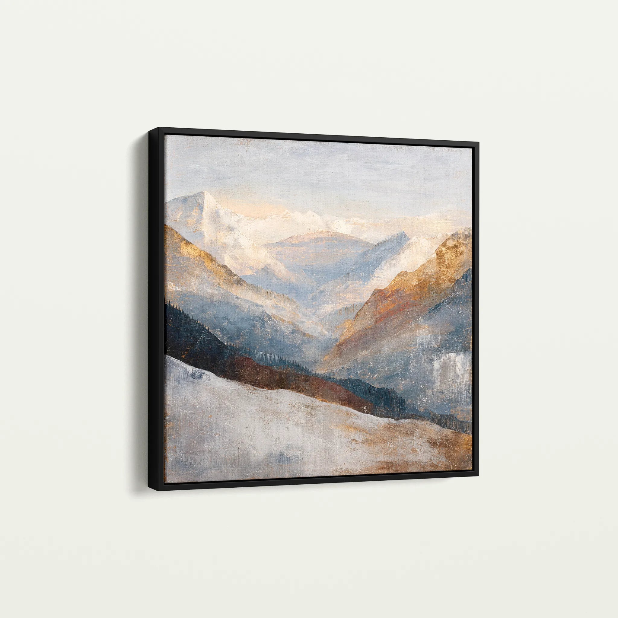 Abstract 1045 Canvas Art 16" x 16" / 40 x 40 cm / Black