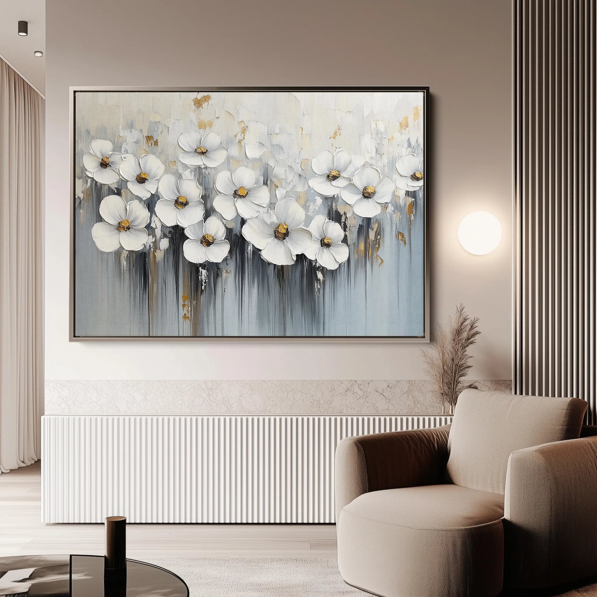 Floral 1045 Canvas Art 18" x 24" / 45 x 60 cm / Black