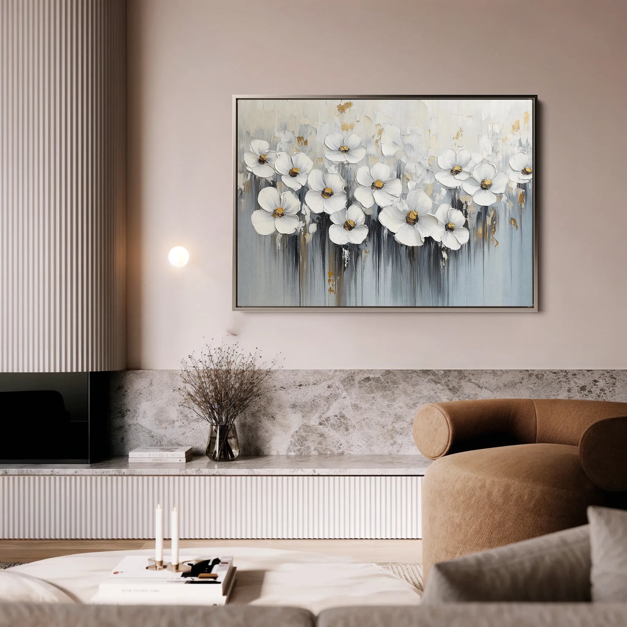 Floral 1045 Canvas Art 18" x 24" / 45 x 60 cm / Black