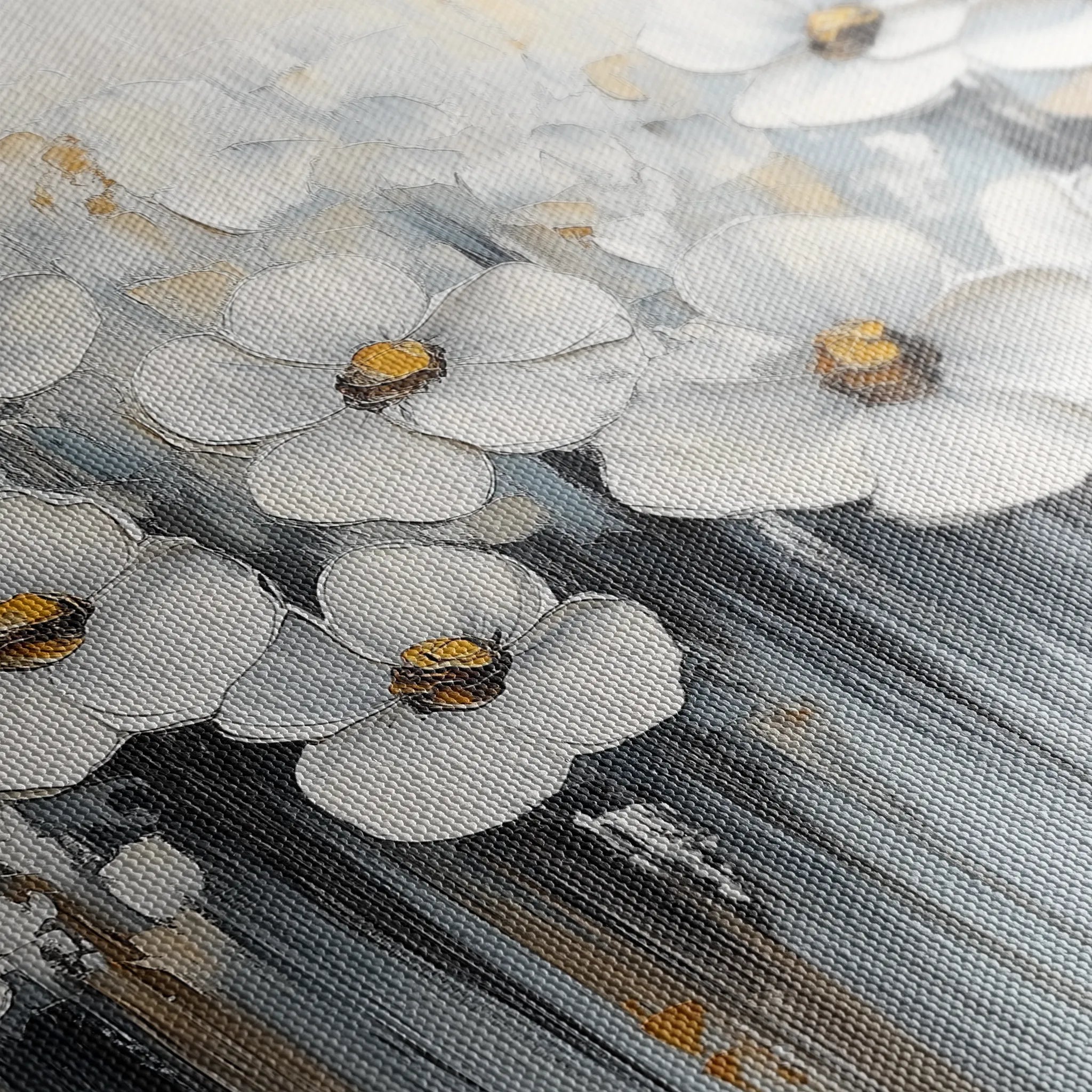 Floral 1045 Canvas Art 18" x 24" / 45 x 60 cm / Black
