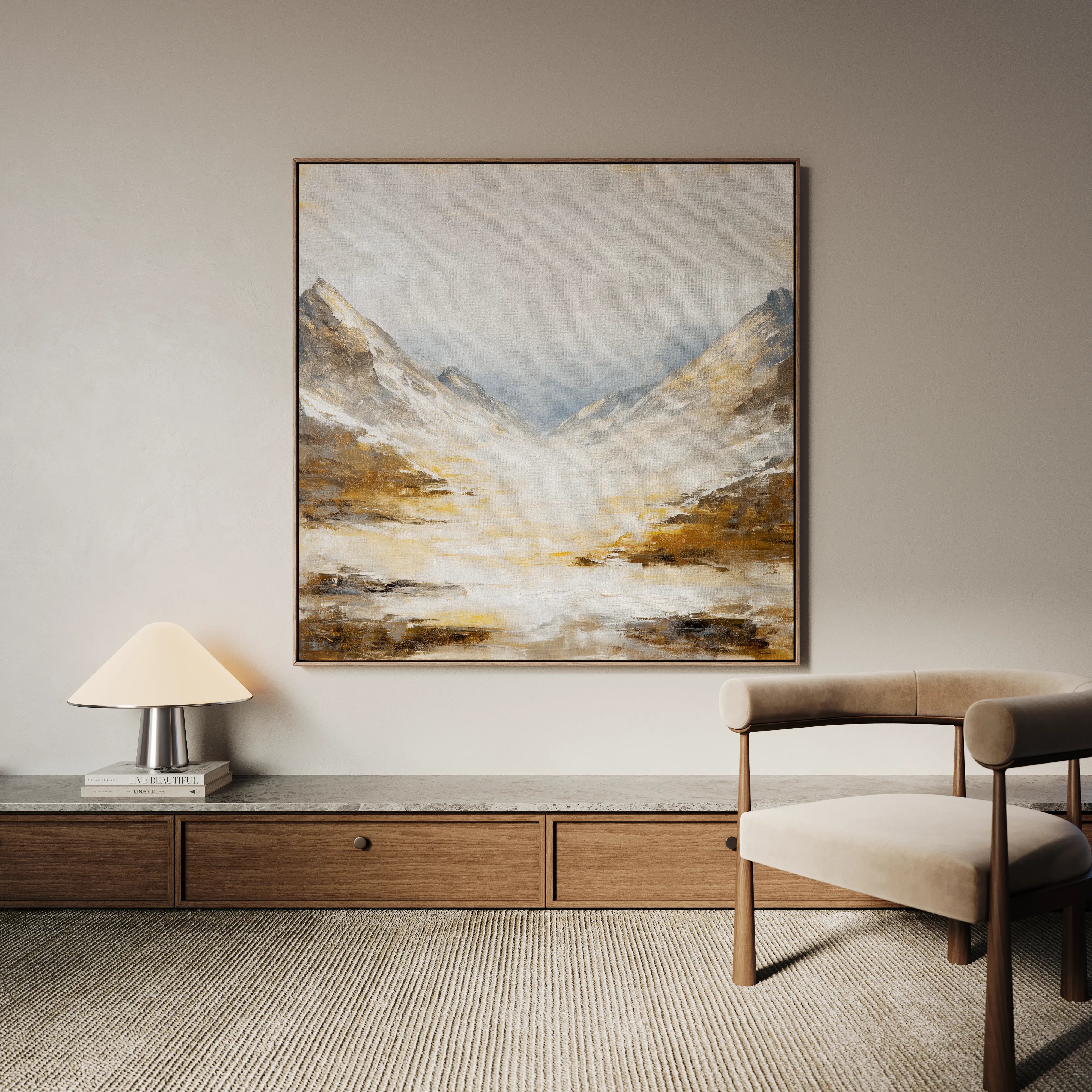 Abstract 1046 Canvas Art 16" x 16" / 40 x 40 cm / Black