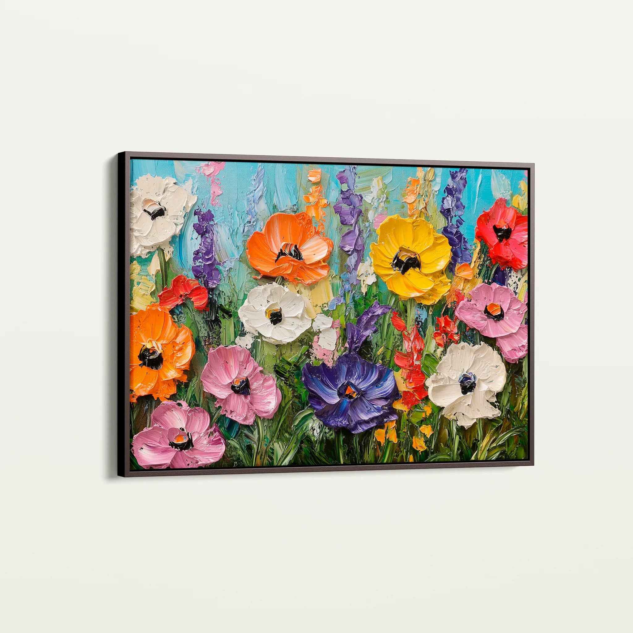 Floral 1046 Canvas Art 18" x 24" / 45 x 60 cm / Black