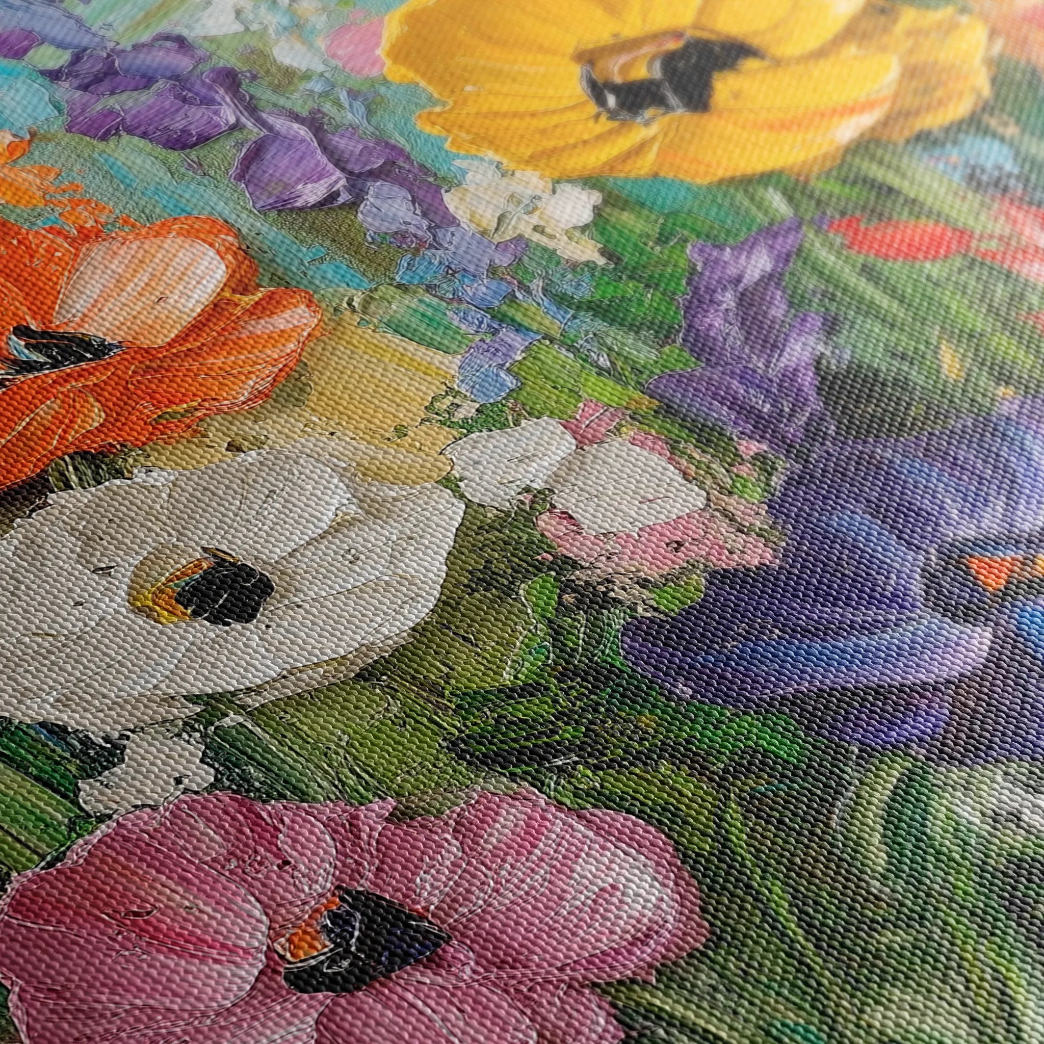 Floral 1046 Canvas Art 18" x 24" / 45 x 60 cm / Black