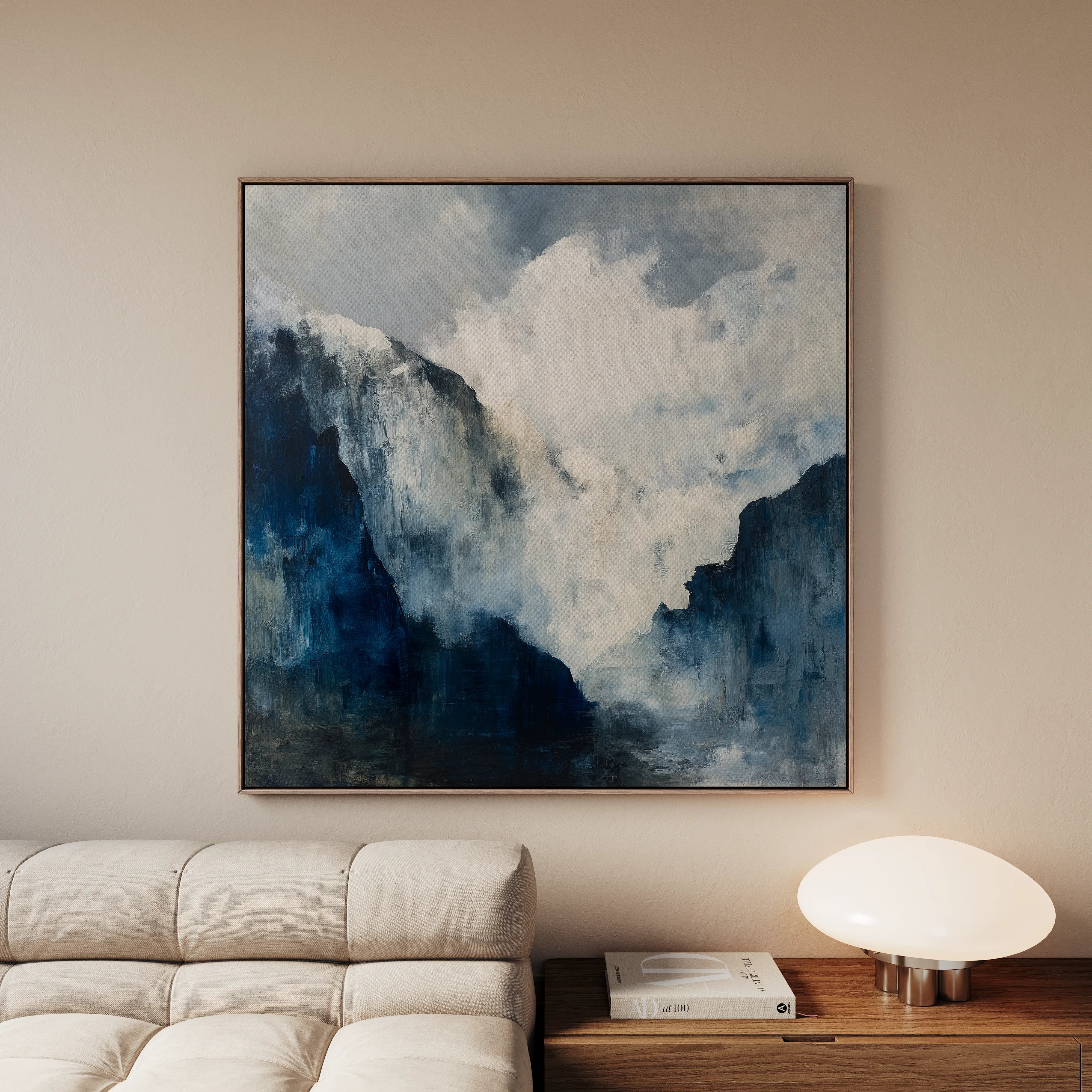 Abstract 1047 Canvas Art 16" x 16" / 40 x 40 cm / Black
