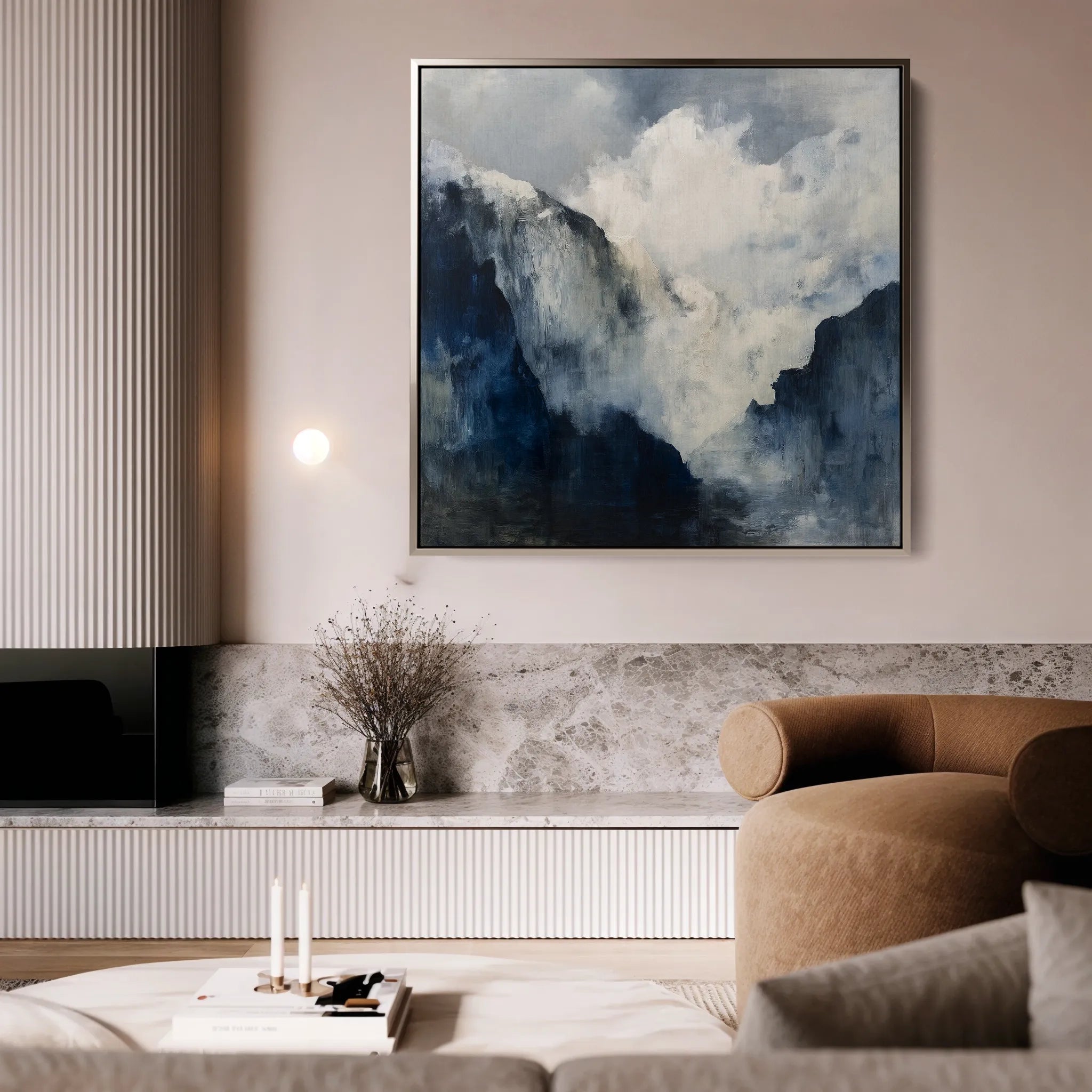 Abstract 1047 Canvas Art 16" x 16" / 40 x 40 cm / Black