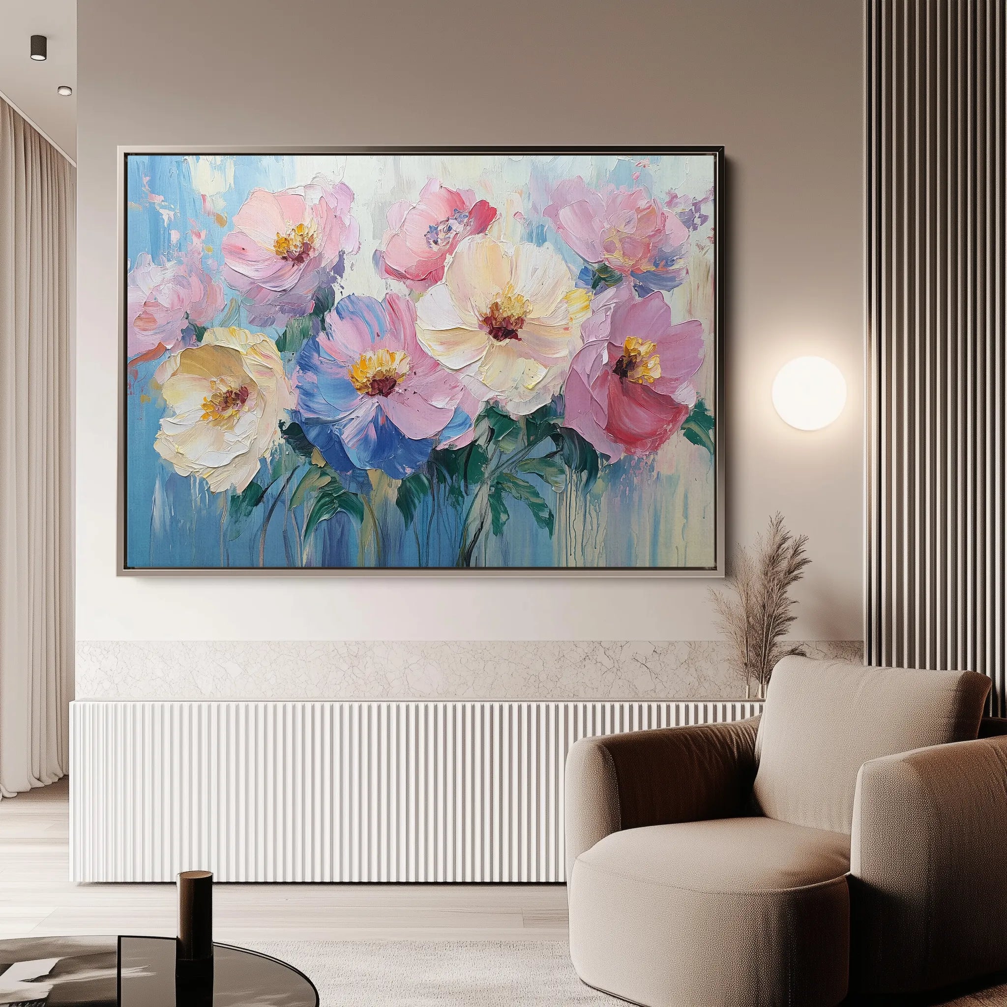 Floral 1047 Canvas Art 18" x 24" / 45 x 60 cm / Black