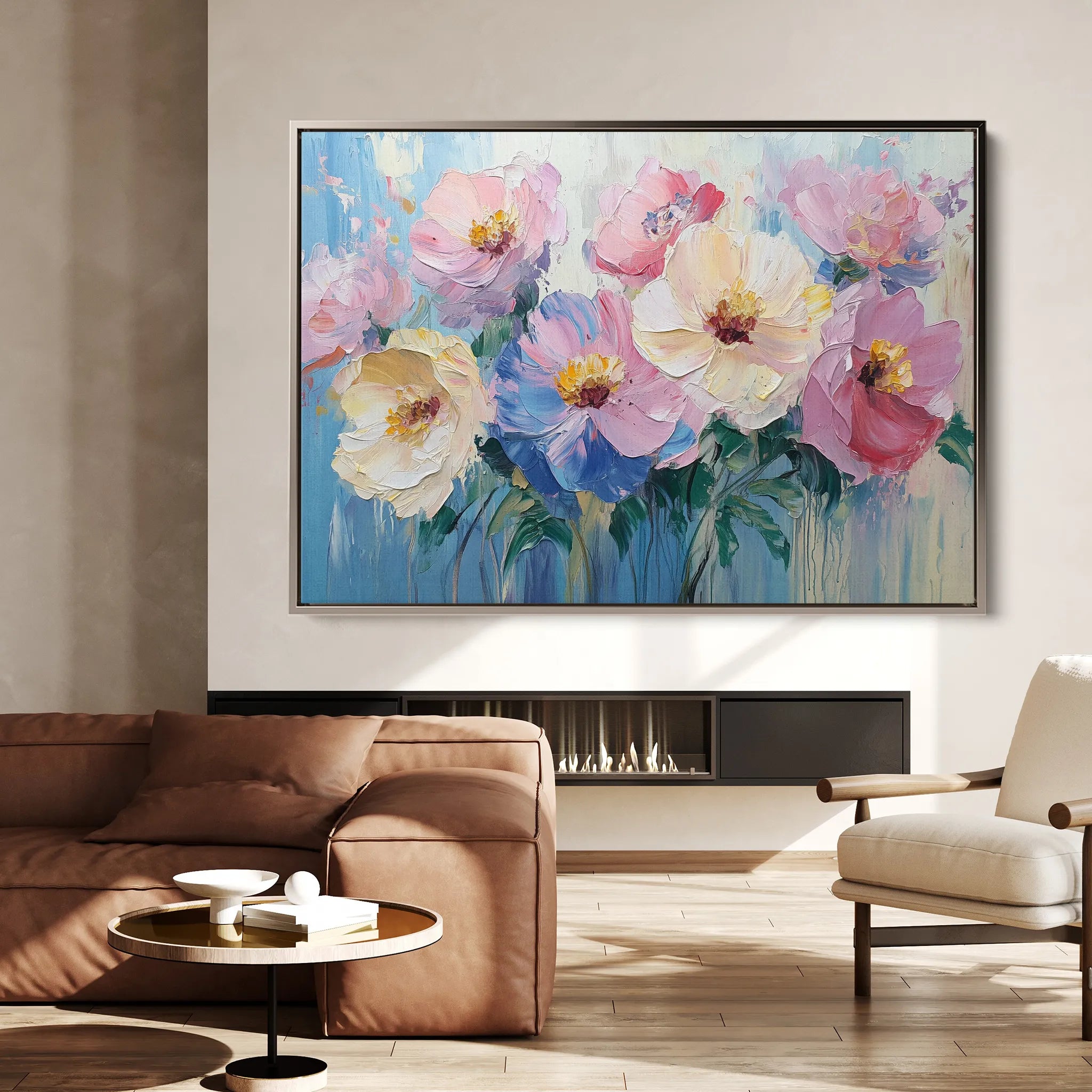 Floral 1047 Canvas Art 18" x 24" / 45 x 60 cm / Black