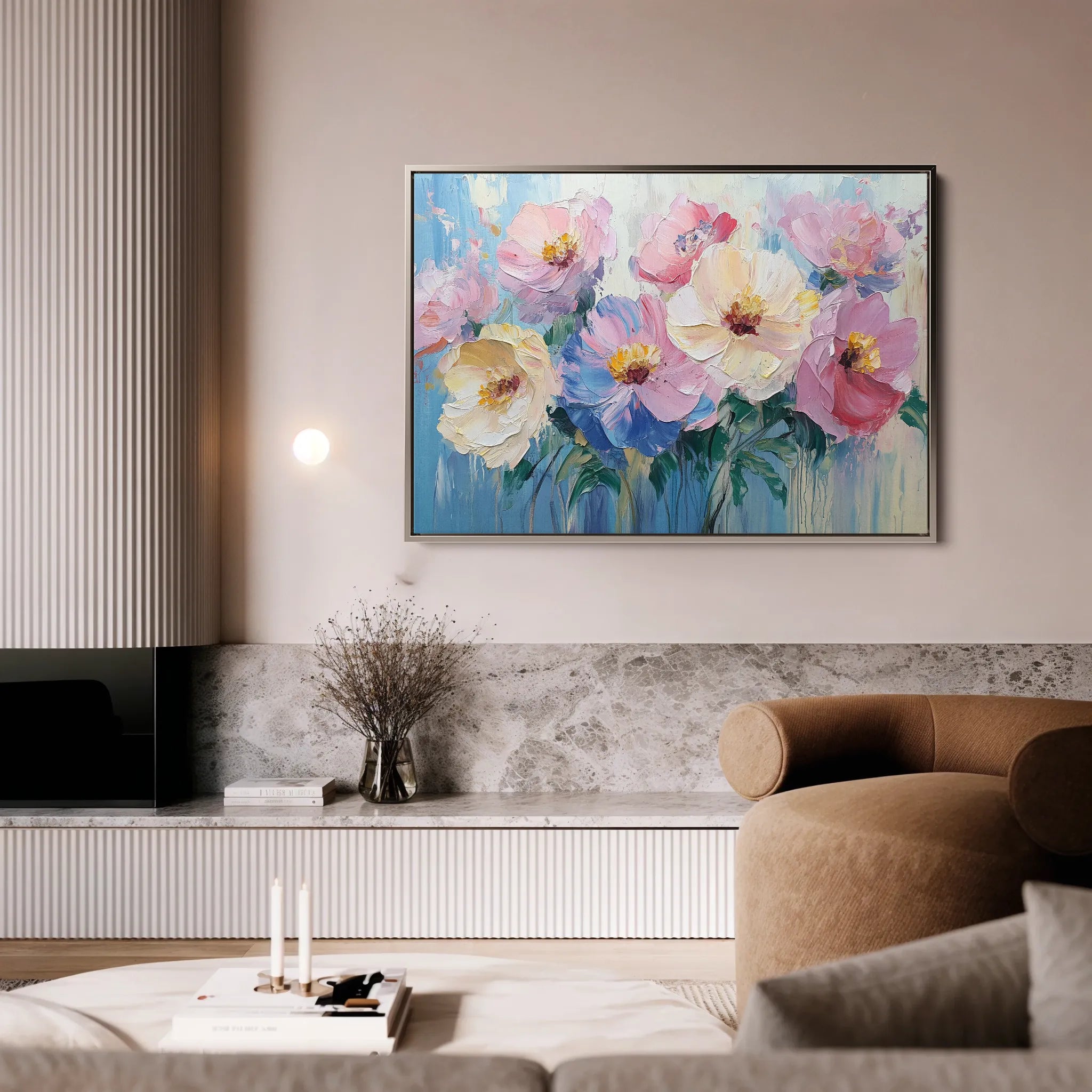 Floral 1047 Canvas Art 18" x 24" / 45 x 60 cm / Black
