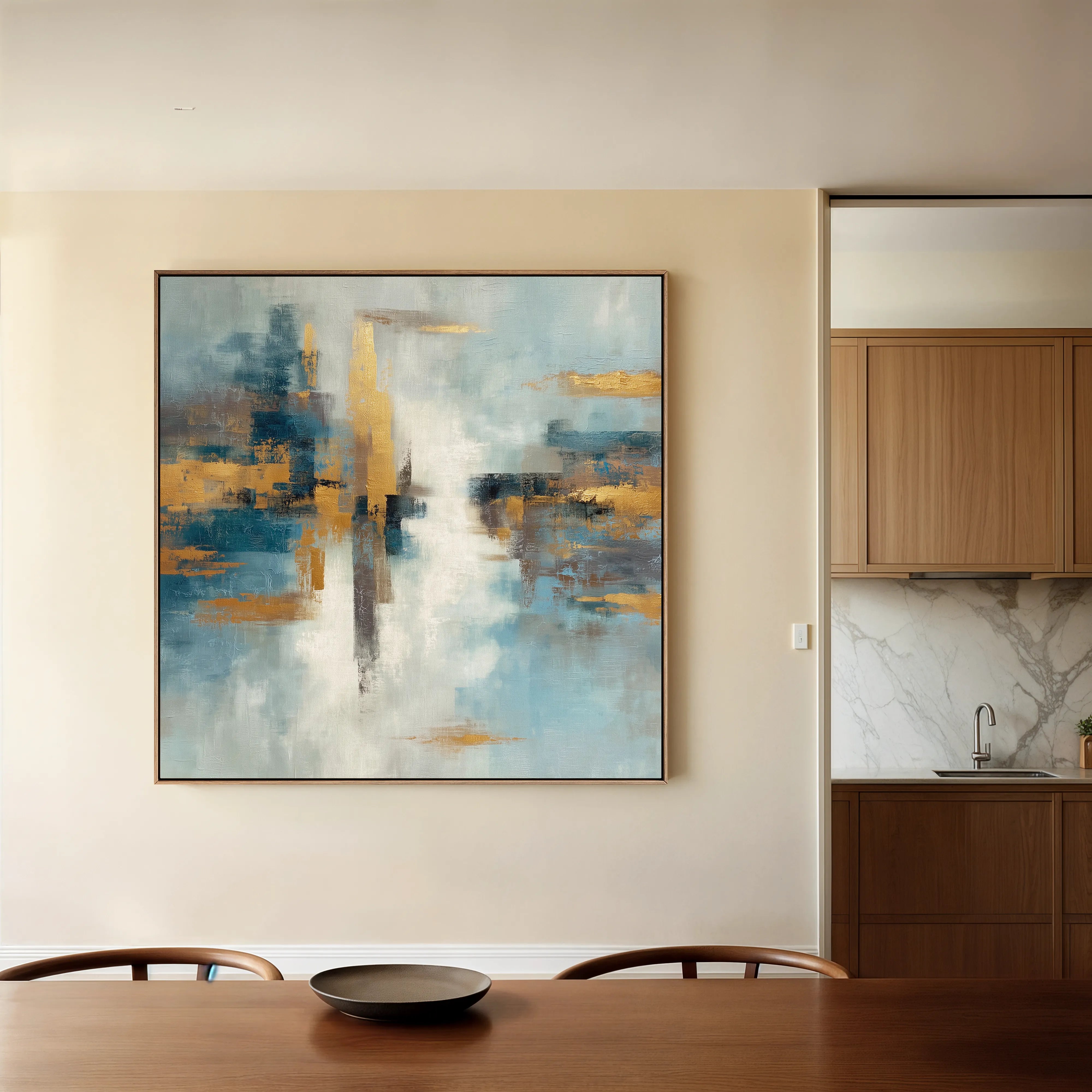 Abstract 1048 Canvas Art 16" x 16" / 40 x 40 cm / Black