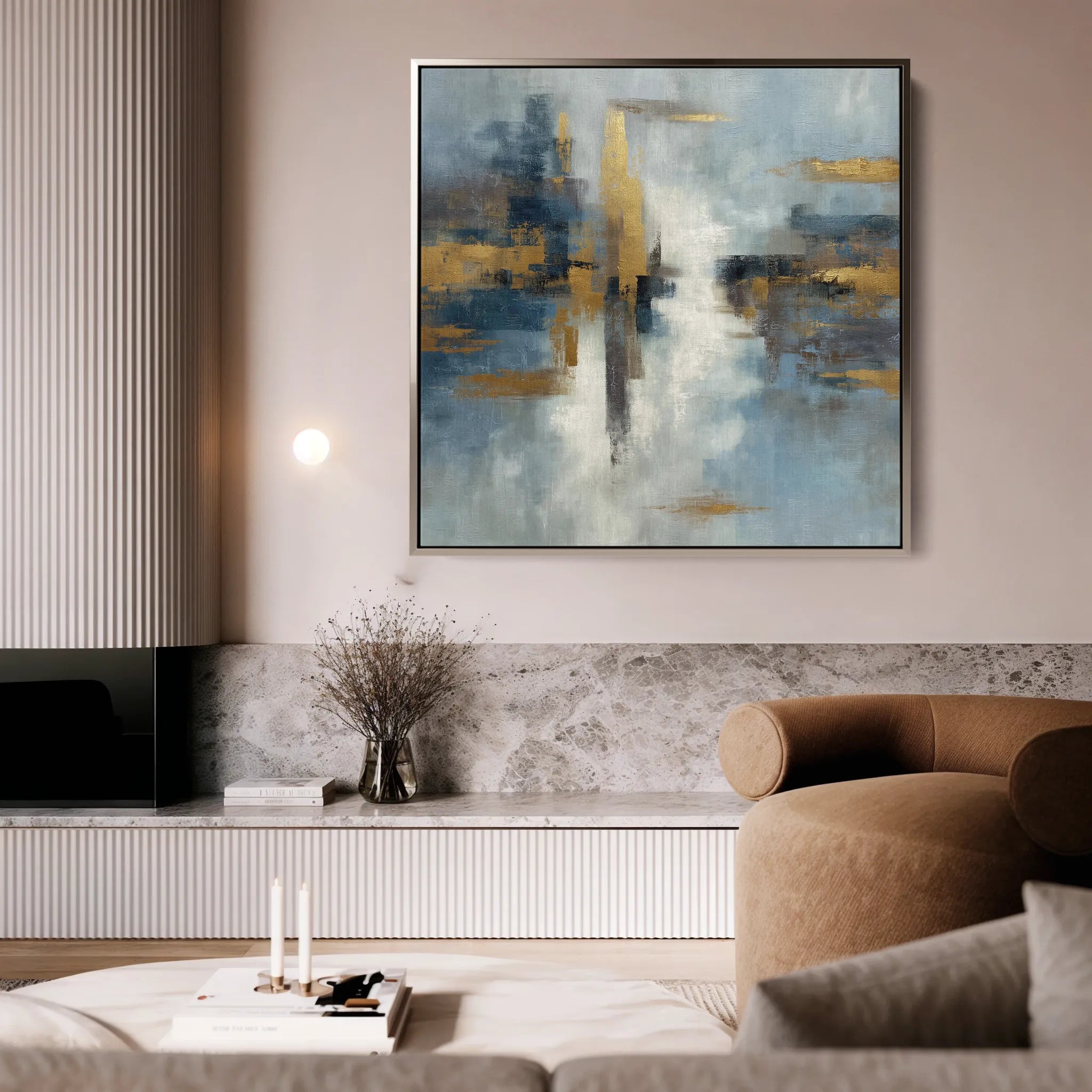 Abstract 1048 Canvas Art 16" x 16" / 40 x 40 cm / Black