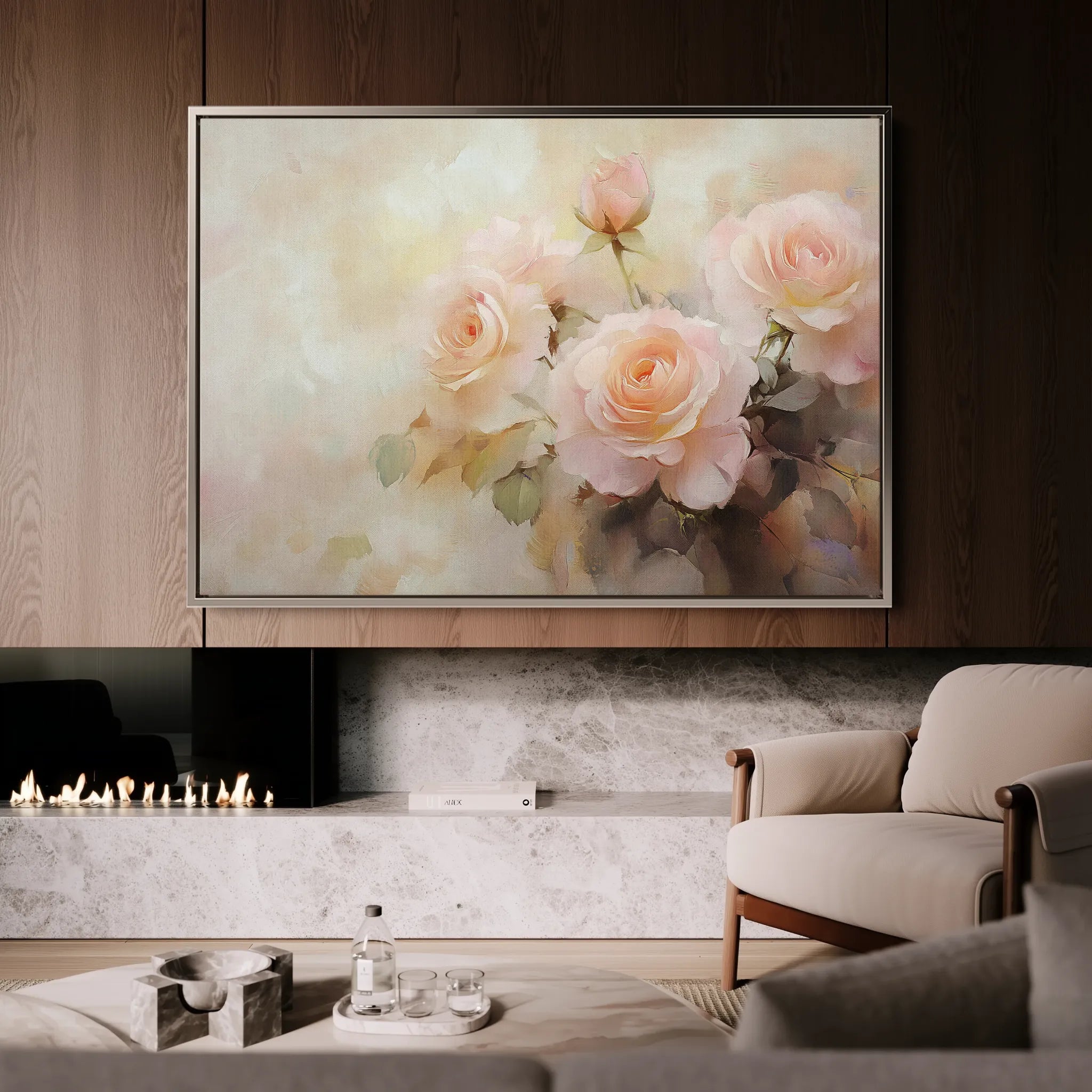 Floral 1048 Canvas Art 18" x 24" / 45 x 60 cm / Black