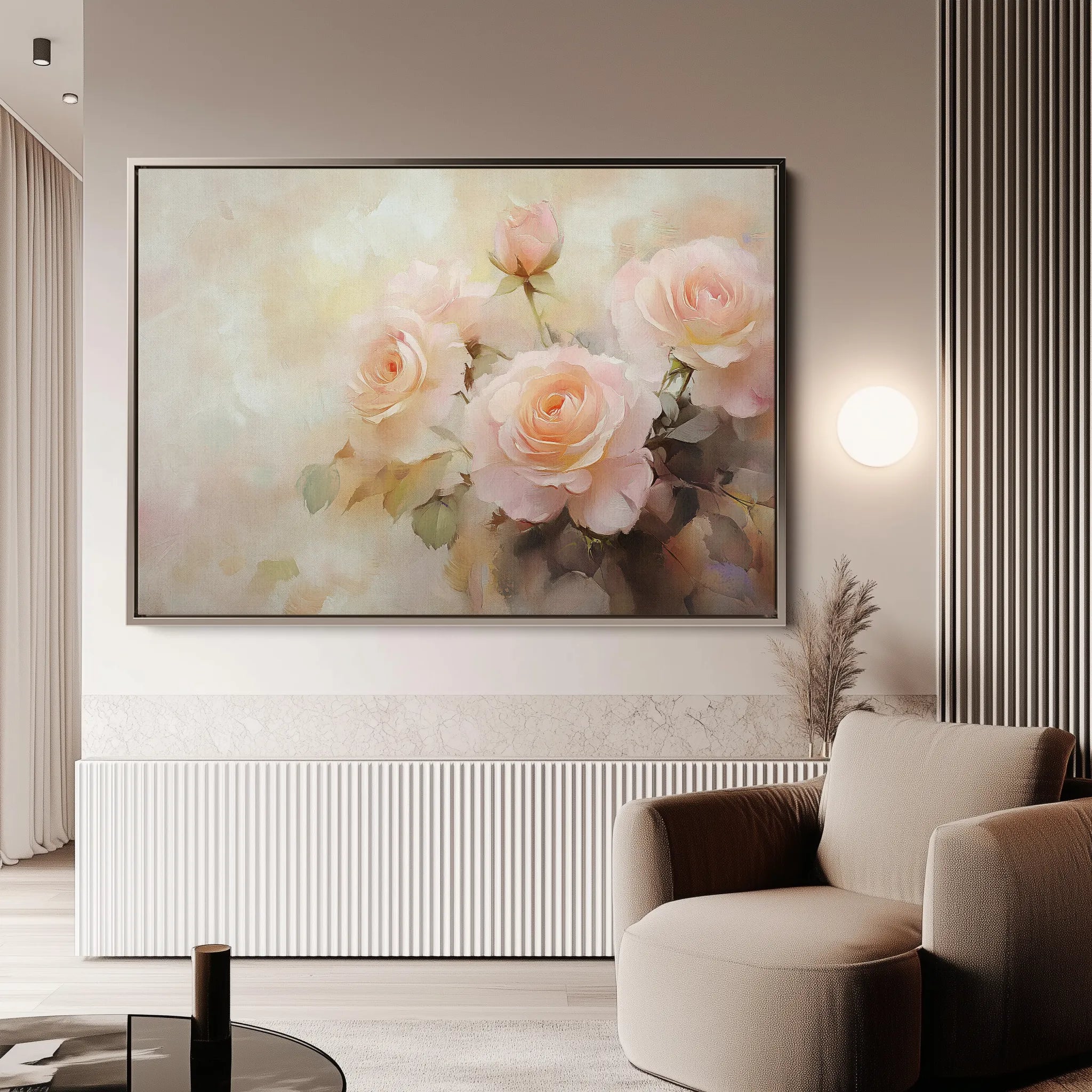 Floral 1048 Canvas Art 18" x 24" / 45 x 60 cm / Black