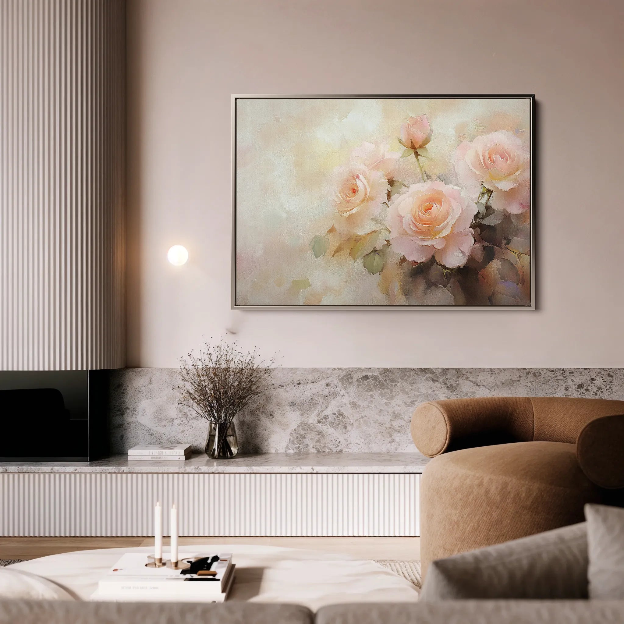 Floral 1048 Canvas Art 18" x 24" / 45 x 60 cm / Black