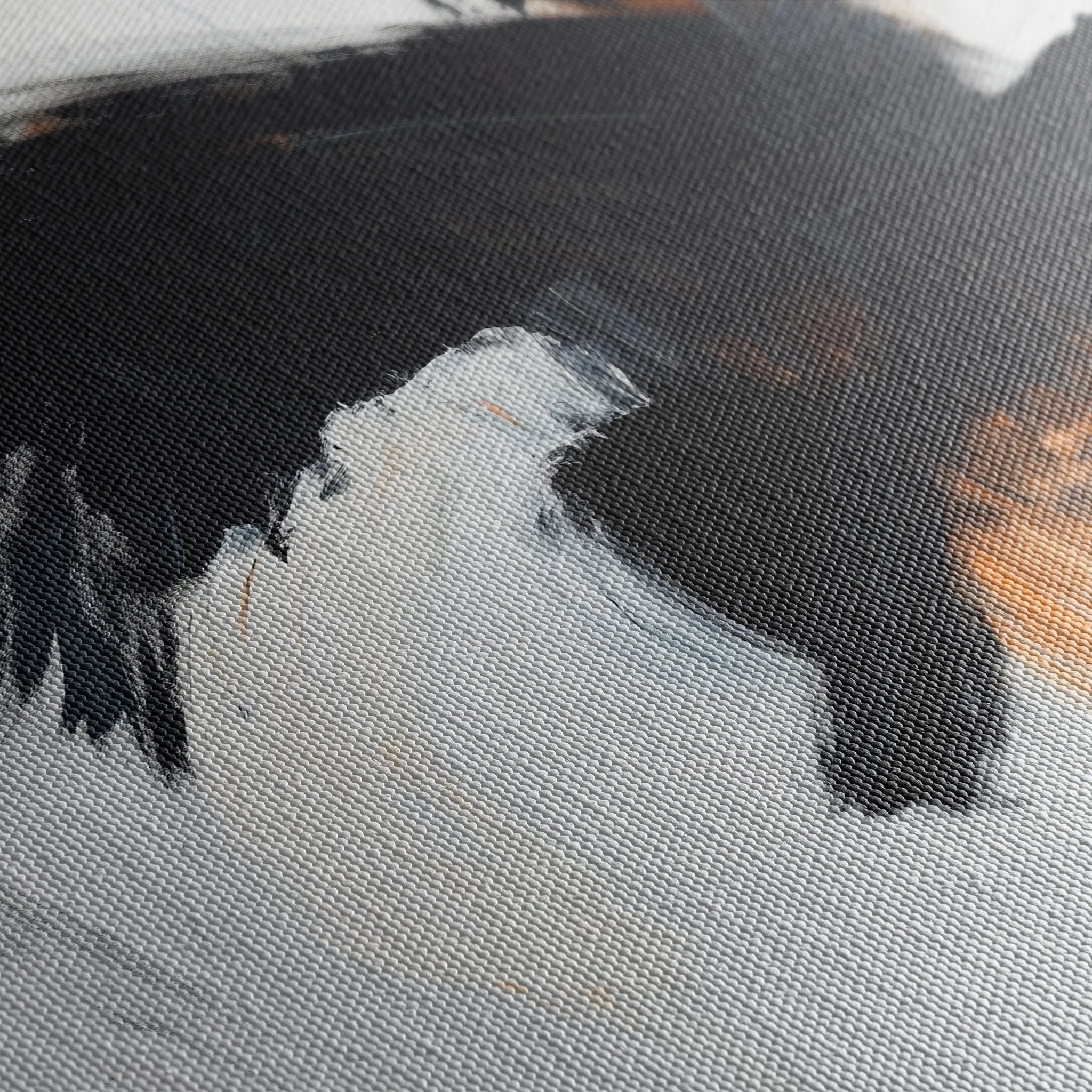 Abstract 1049 Canvas Art 16" x 16" / 40 x 40 cm / Black