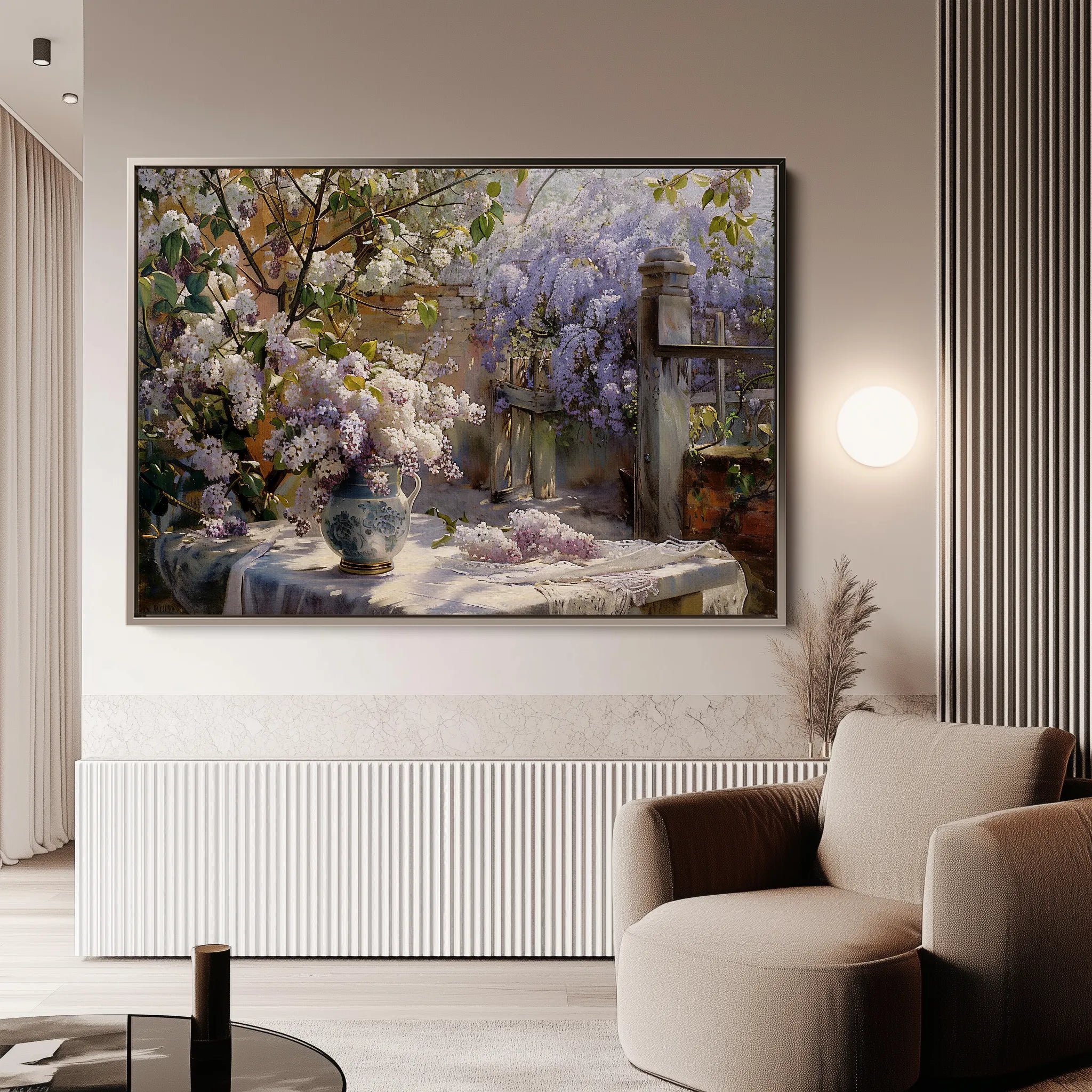 Floral 105 Canvas Art 18" x 24" / 45 x 60 cm / Black