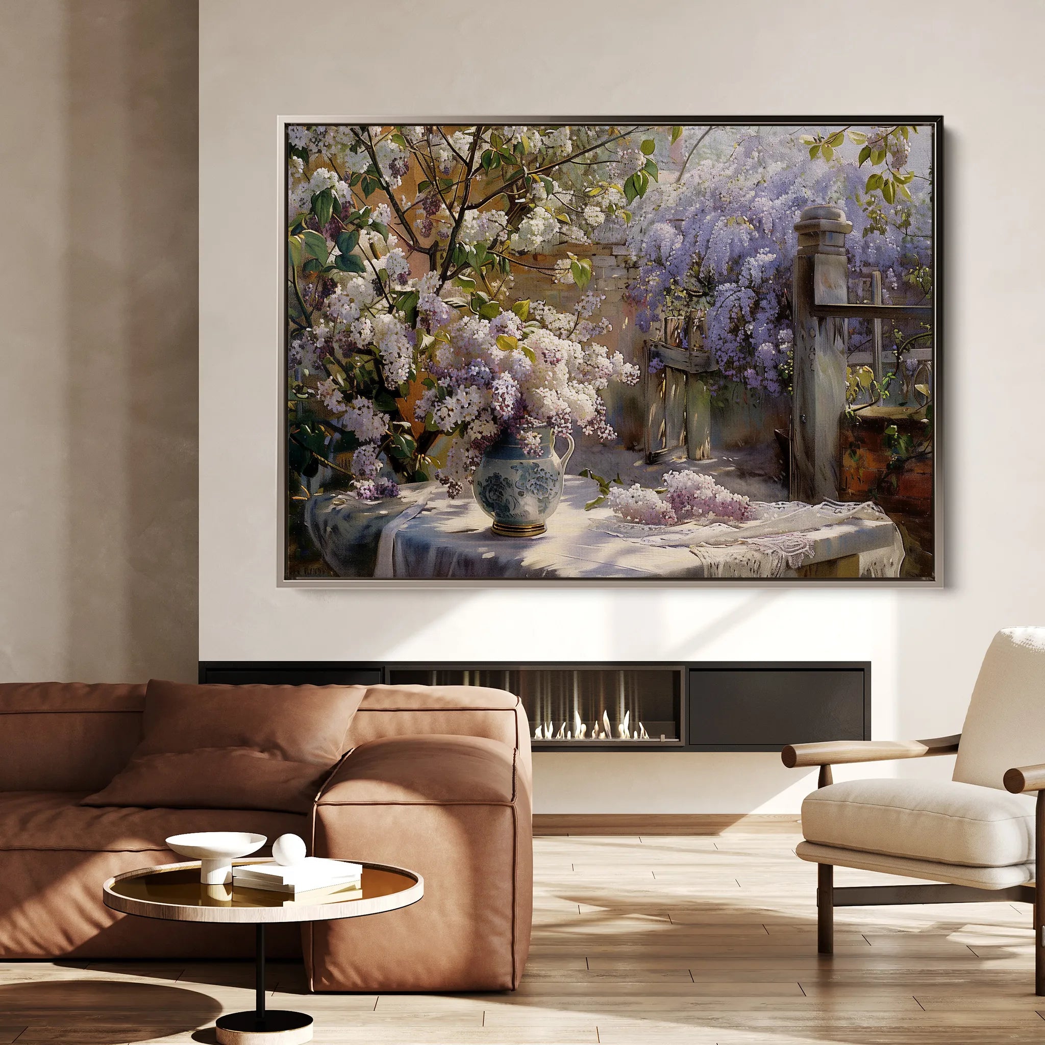 Floral 105 Canvas Art 18" x 24" / 45 x 60 cm / Black