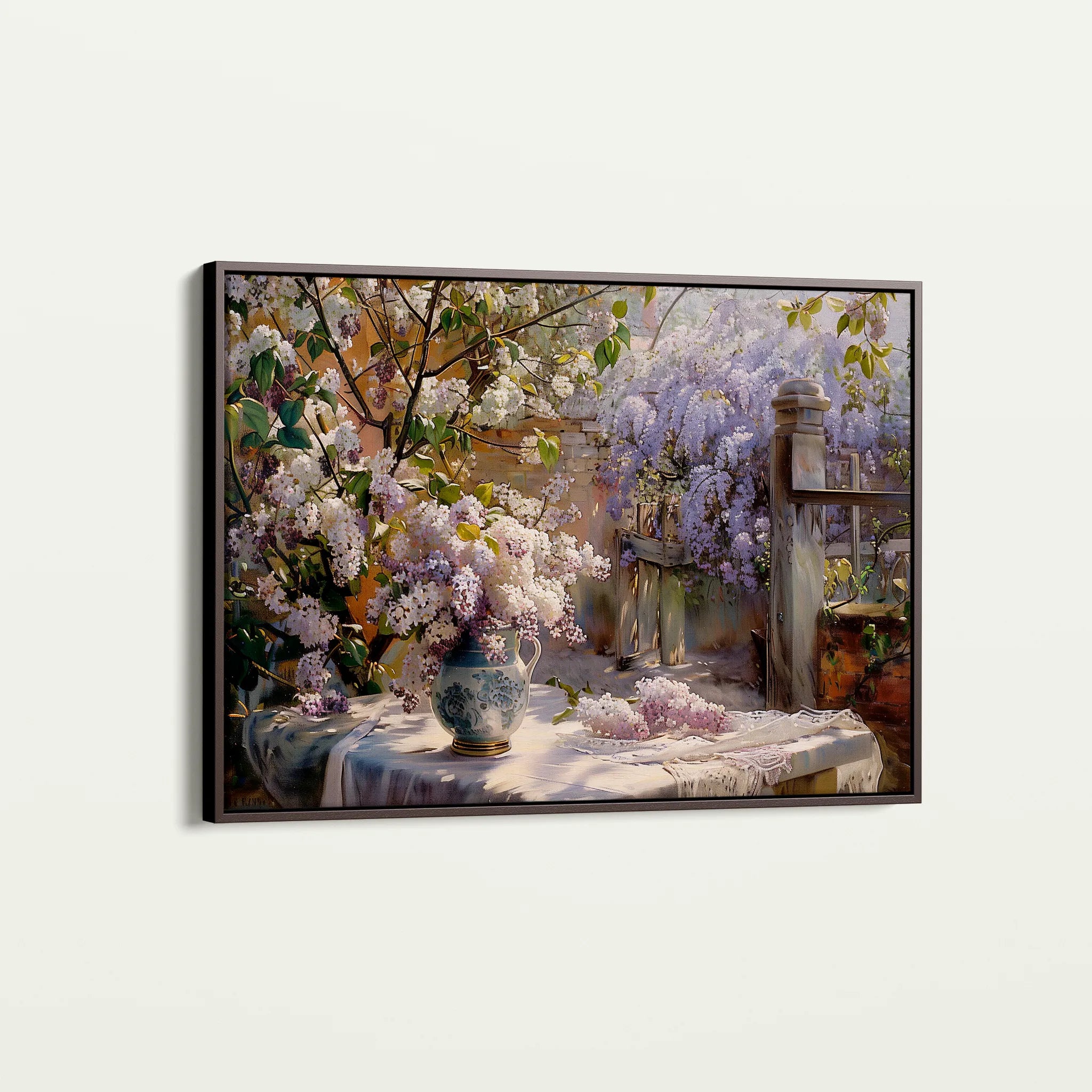Floral 105 Canvas Art 18" x 24" / 45 x 60 cm / Black