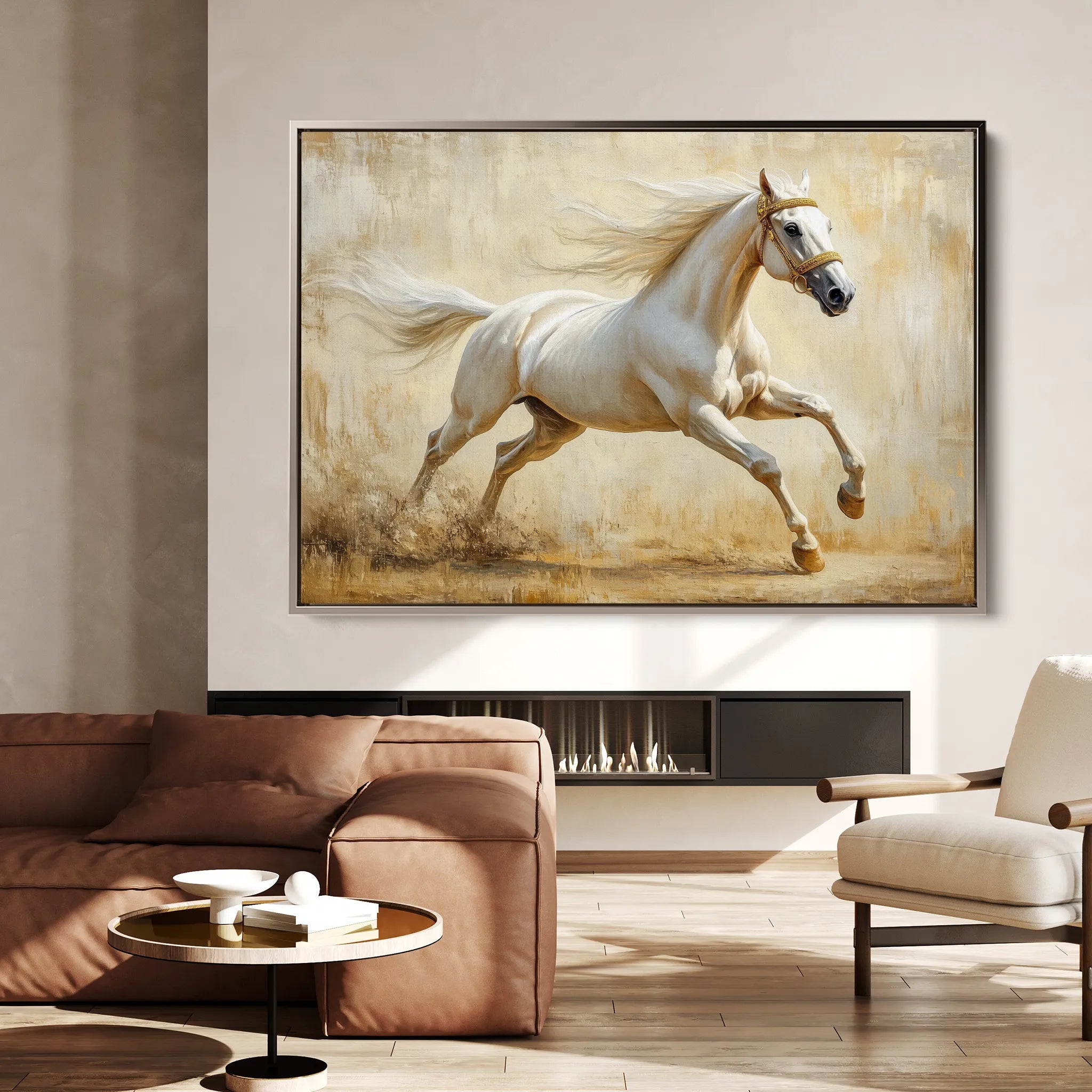 Horses 105 Canvas Art 18" x 24" / 45 x 60 cm / Black