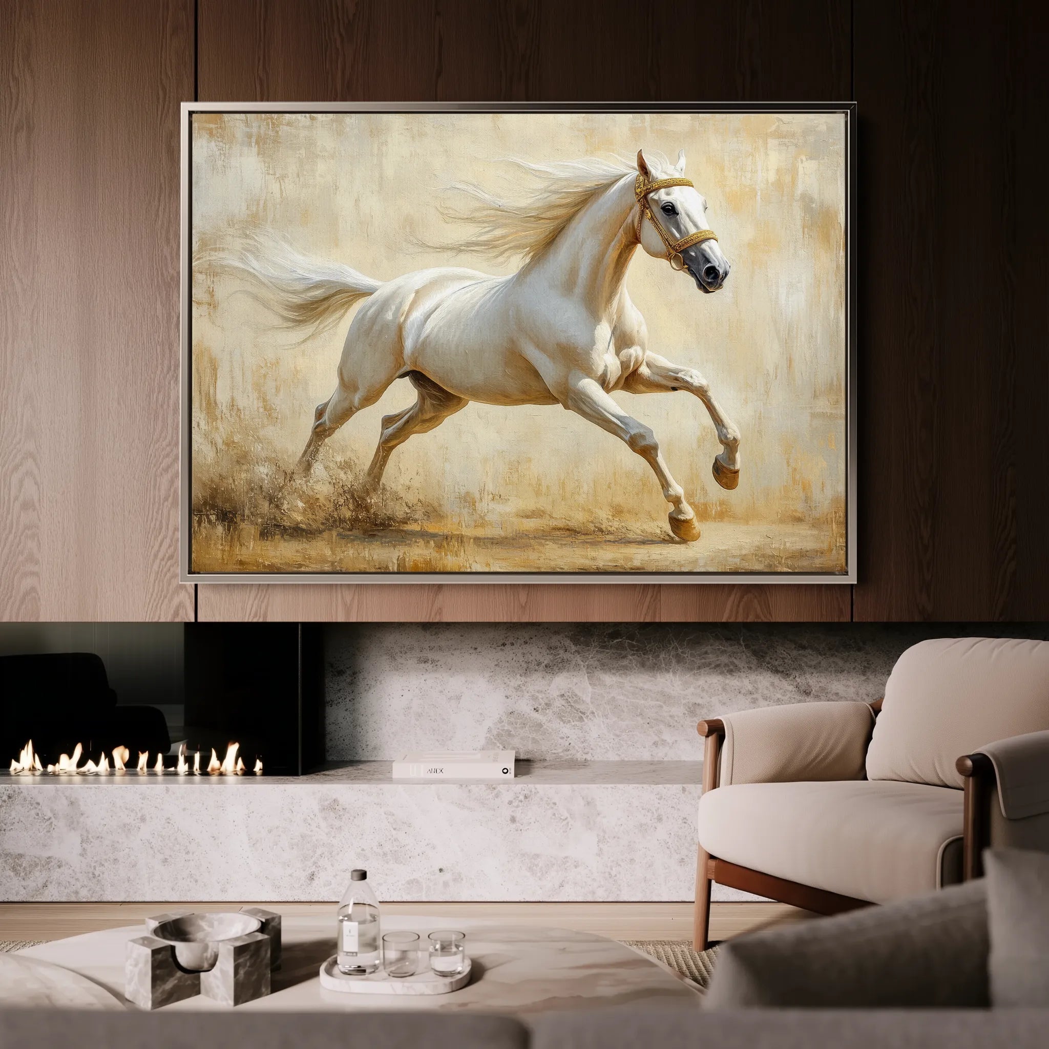 Horses 105 Canvas Art 18" x 24" / 45 x 60 cm / Black