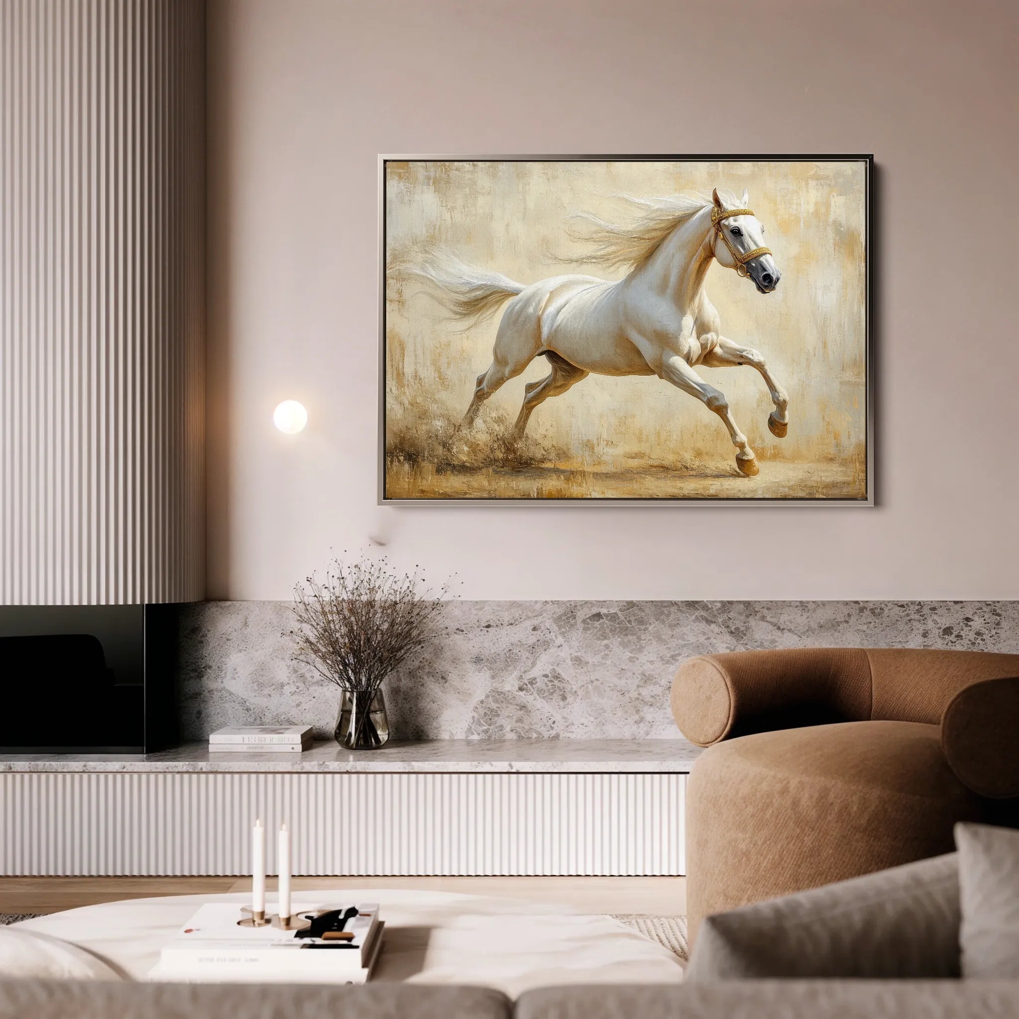 Horses 105 Canvas Art 18" x 24" / 45 x 60 cm / Black