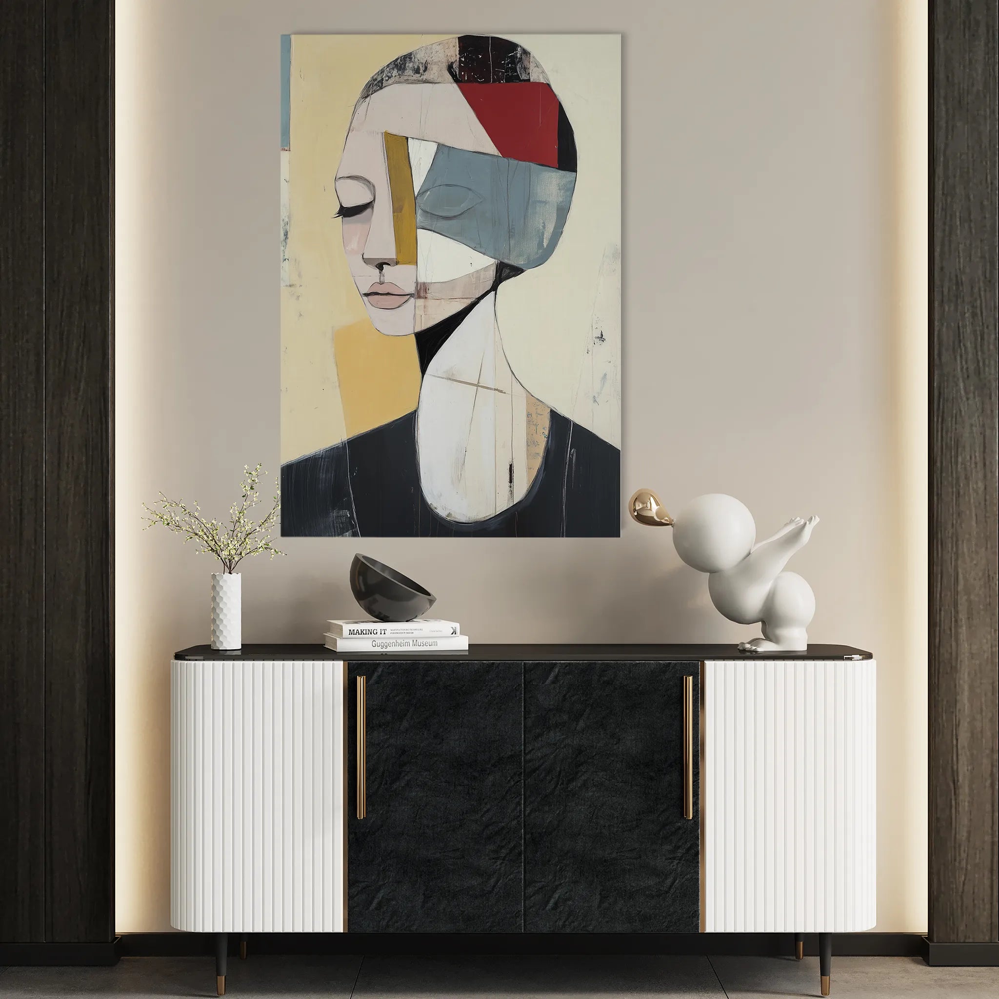 Portrait 105 Canvas Art 18" x 24" / 45 x 60 cm / Black
