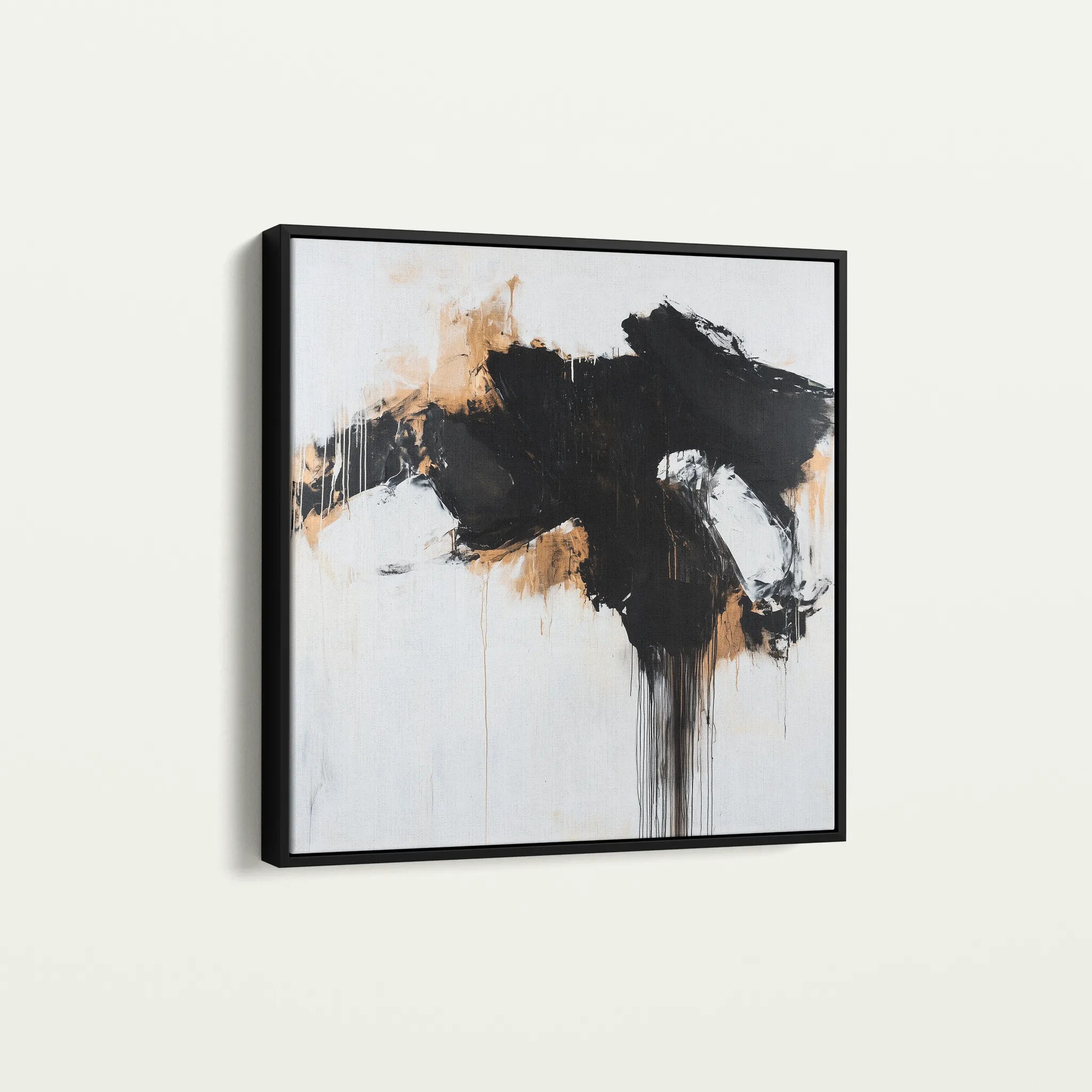 Abstract 1050 Canvas Art 16" x 16" / 40 x 40 cm / Black