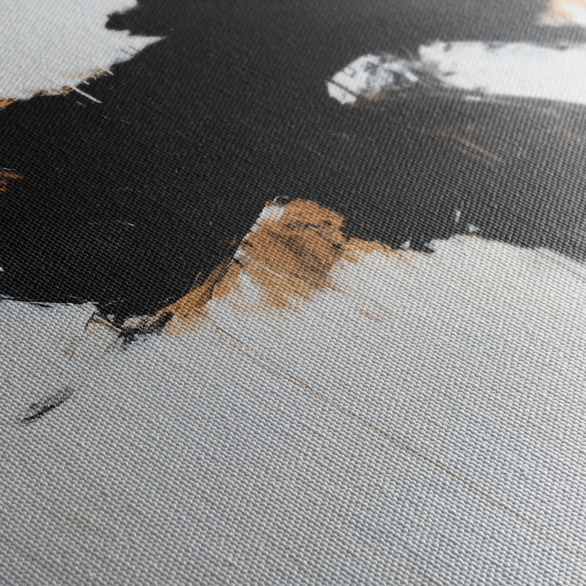 Abstract 1050 Canvas Art 16" x 16" / 40 x 40 cm / Black