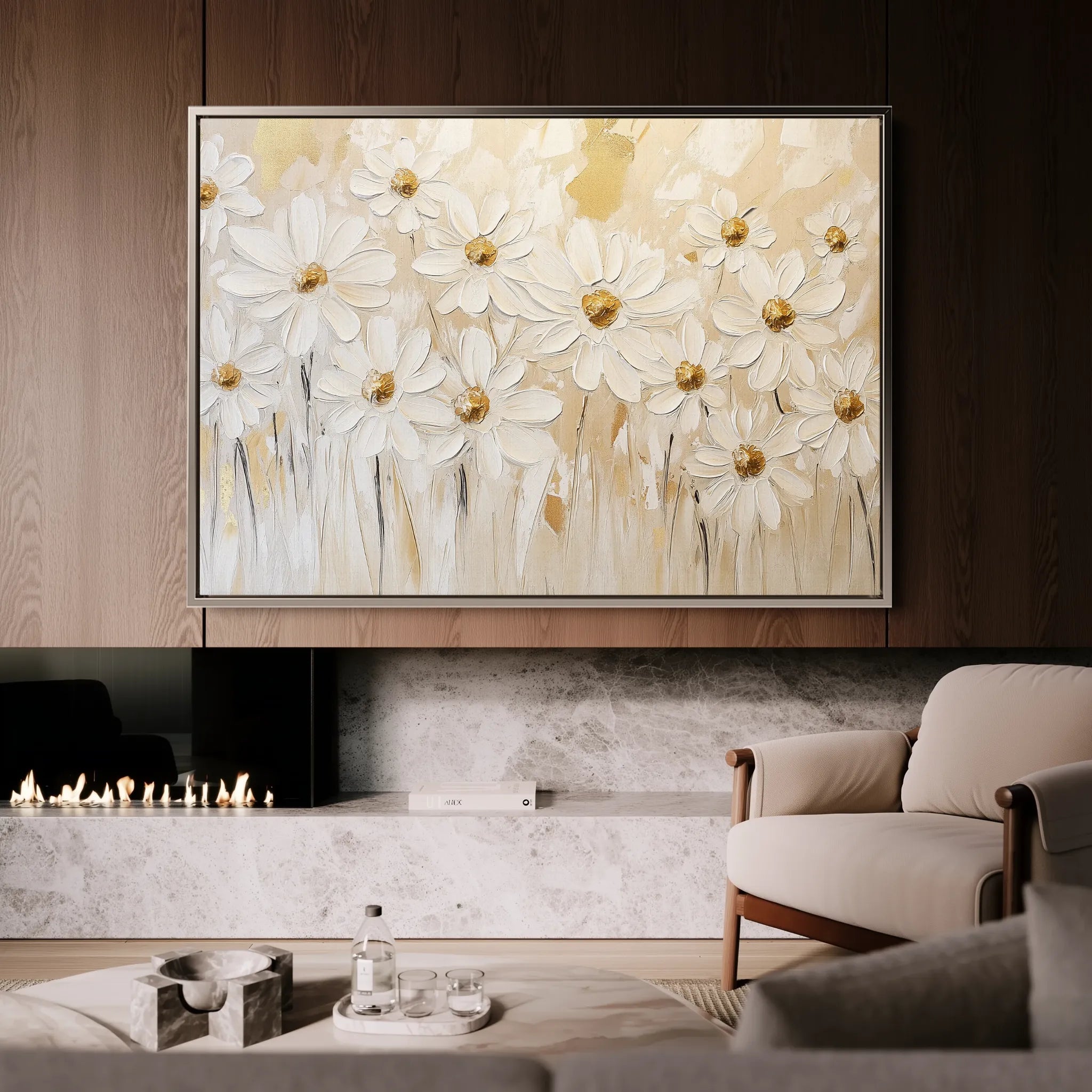 Floral 1050 Canvas Art 18" x 24" / 45 x 60 cm / Black