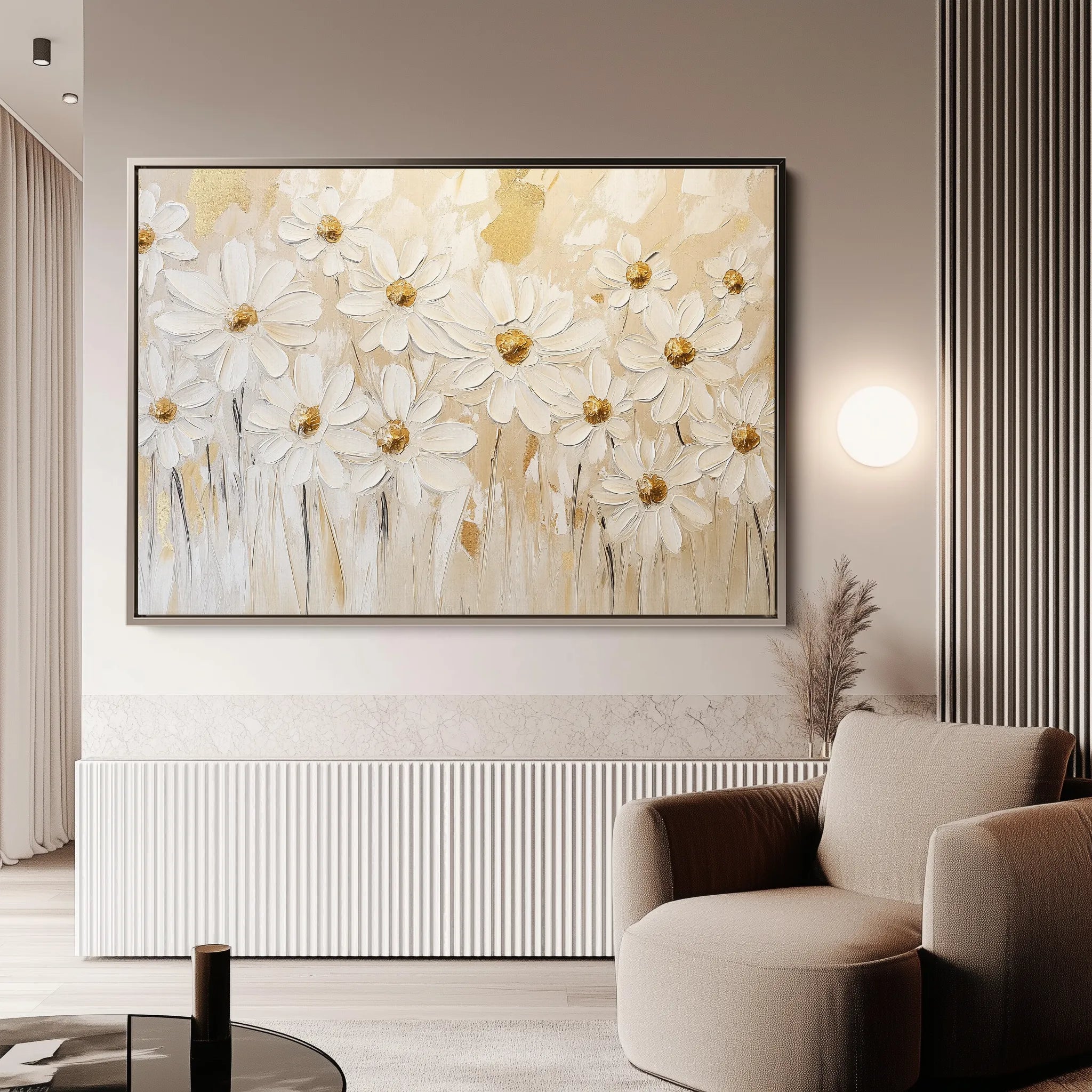 Floral 1050 Canvas Art 18" x 24" / 45 x 60 cm / Black
