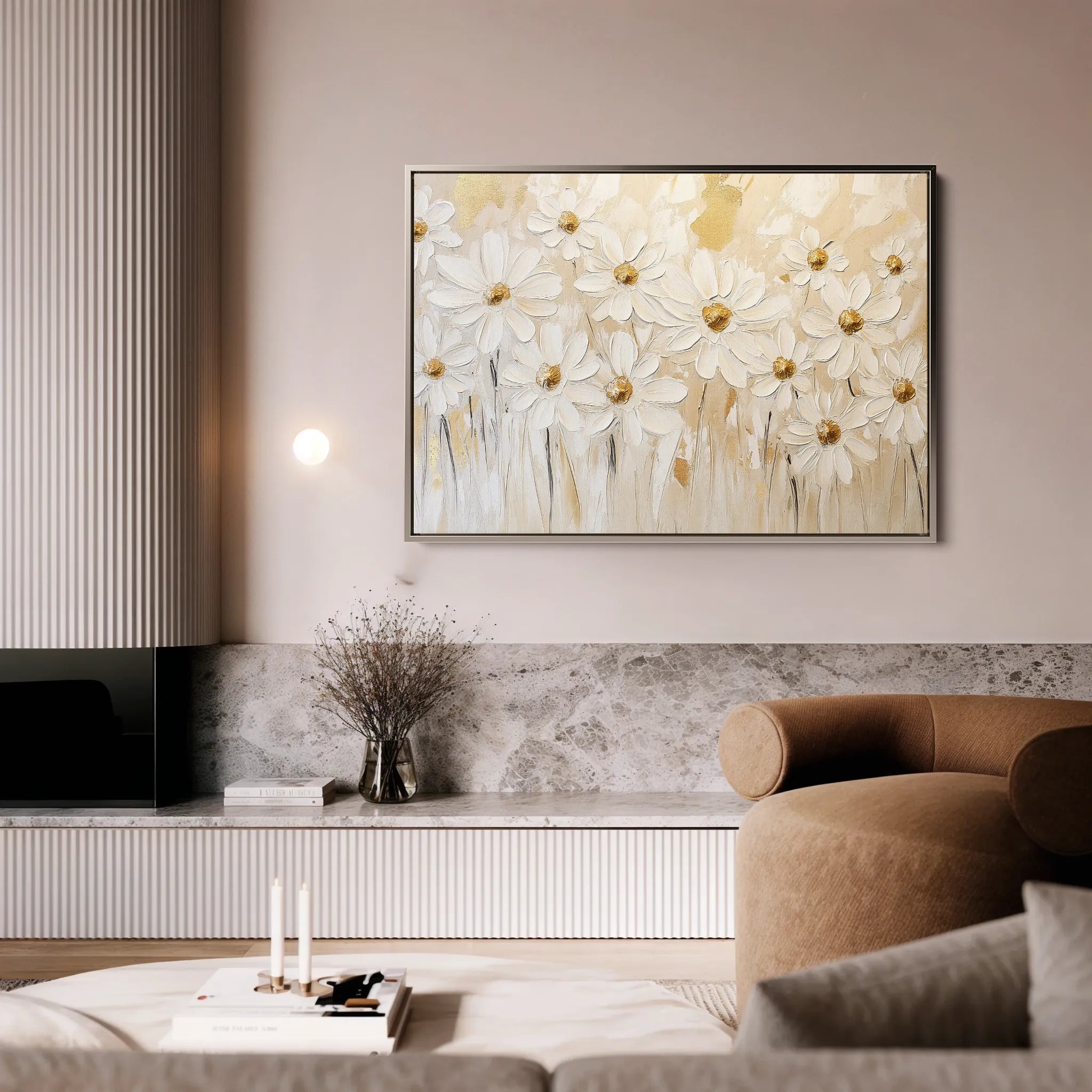 Floral 1050 Canvas Art 18" x 24" / 45 x 60 cm / Black