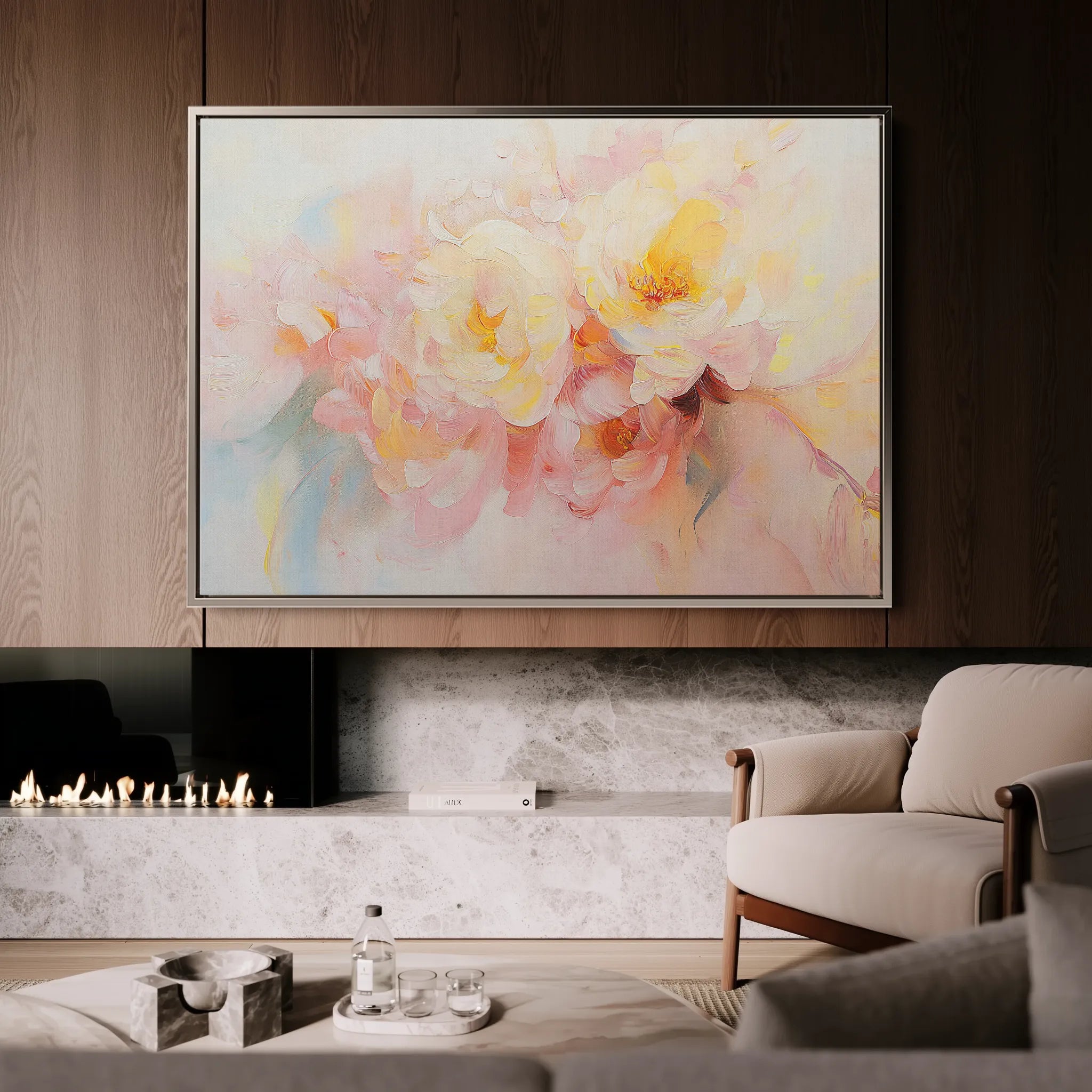 Floral 1051 Canvas Art 18" x 24" / 45 x 60 cm / Black
