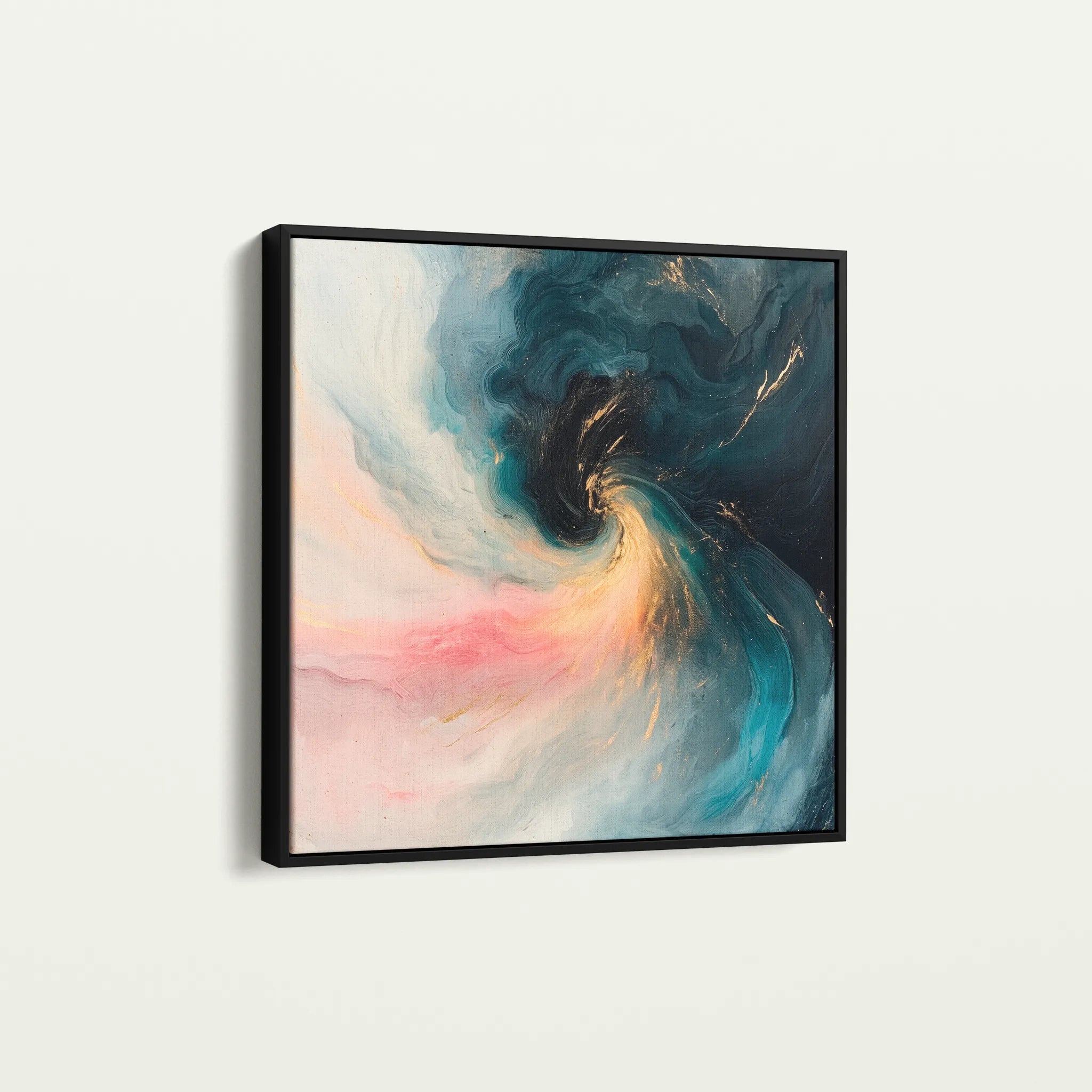 Abstract 1052 Canvas Art 16" x 16" / 40 x 40 cm / Black