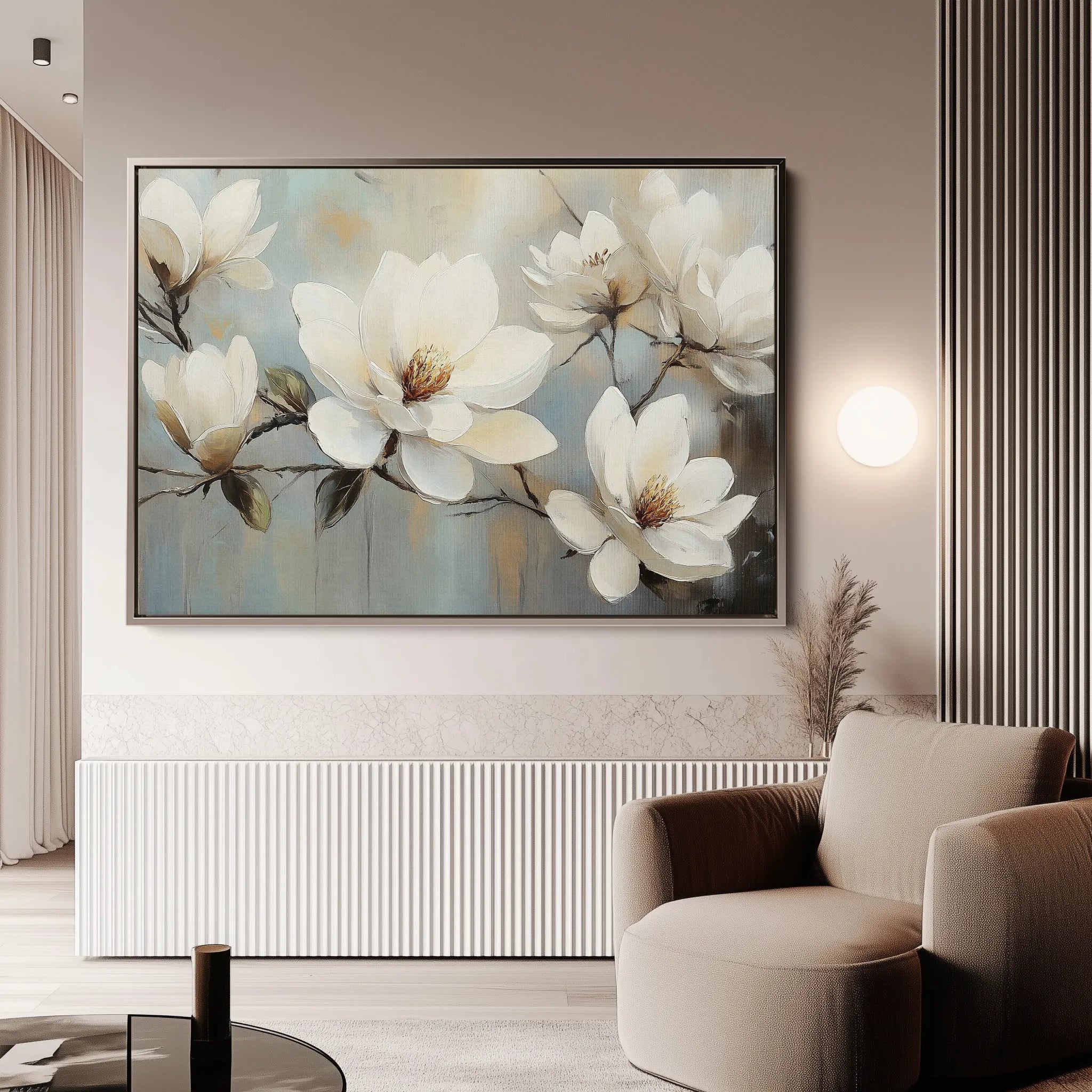 Floral 1052 Canvas Art 18" x 24" / 45 x 60 cm / Black