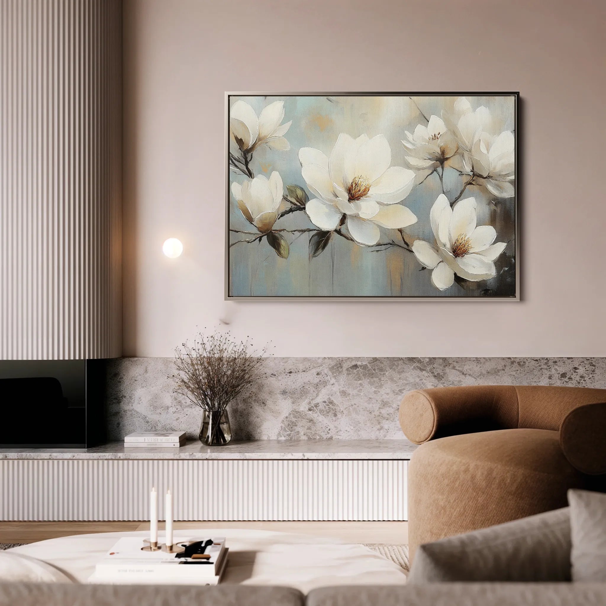 Floral 1052 Canvas Art 18" x 24" / 45 x 60 cm / Black