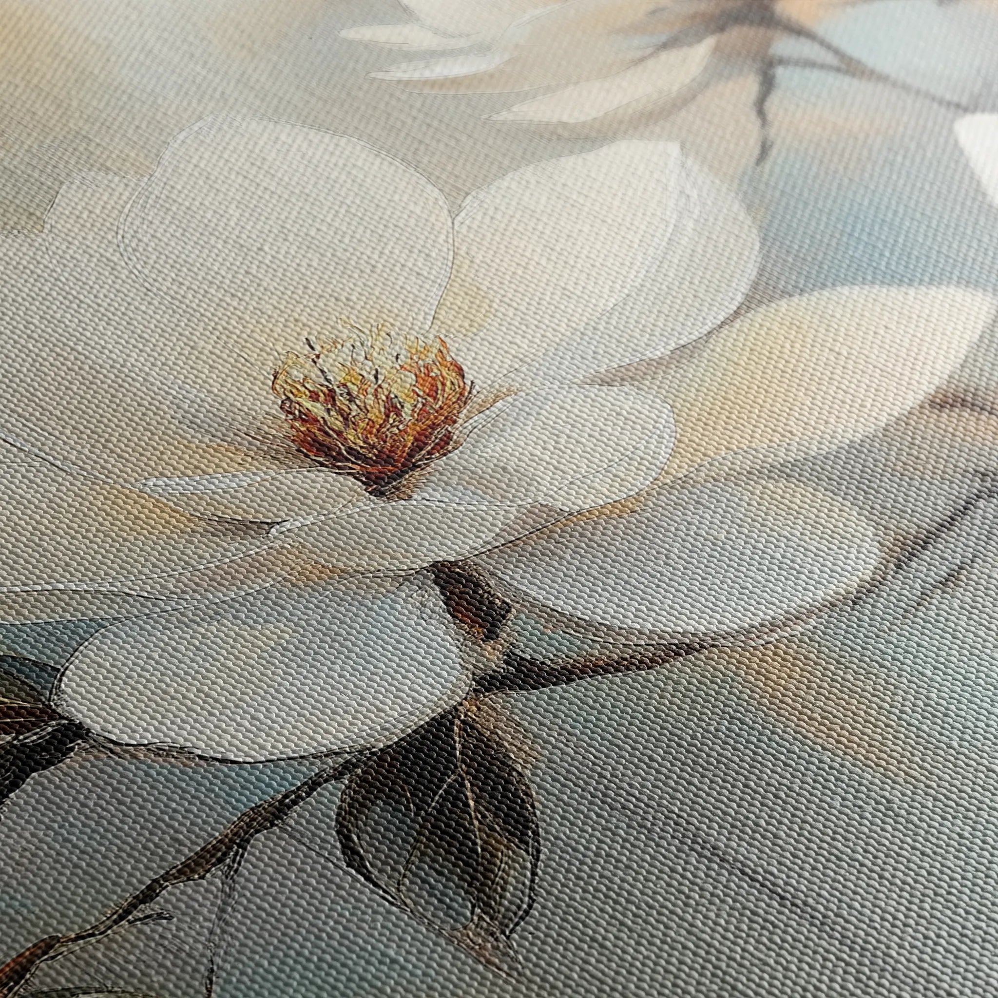 Floral 1052 Canvas Art 18" x 24" / 45 x 60 cm / Black