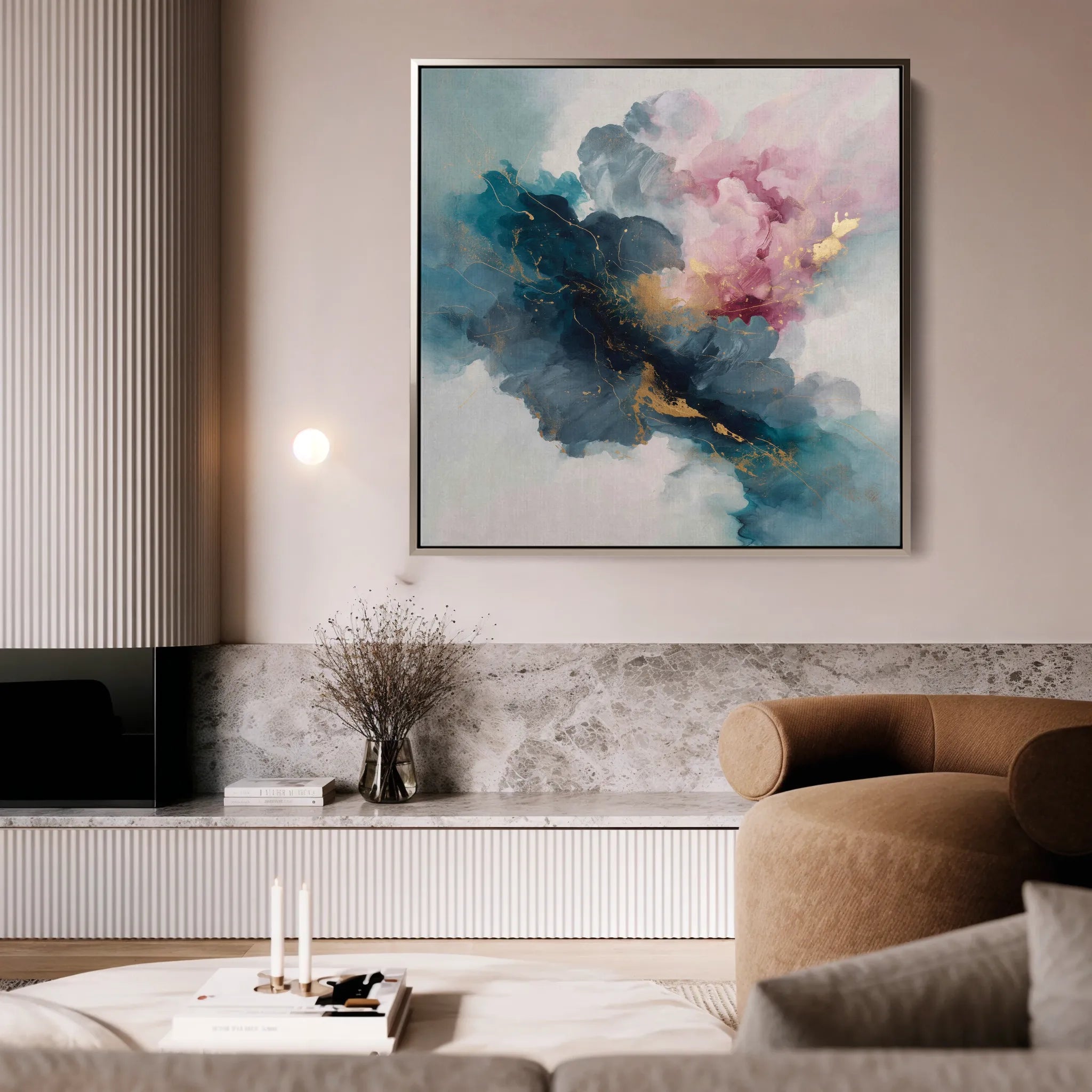 Abstract 1053 Canvas Art 16" x 16" / 40 x 40 cm / Black