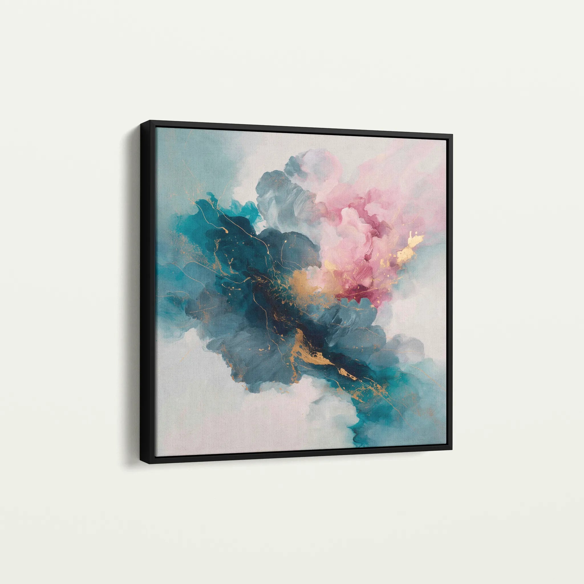 Abstract 1053 Canvas Art 16" x 16" / 40 x 40 cm / Black