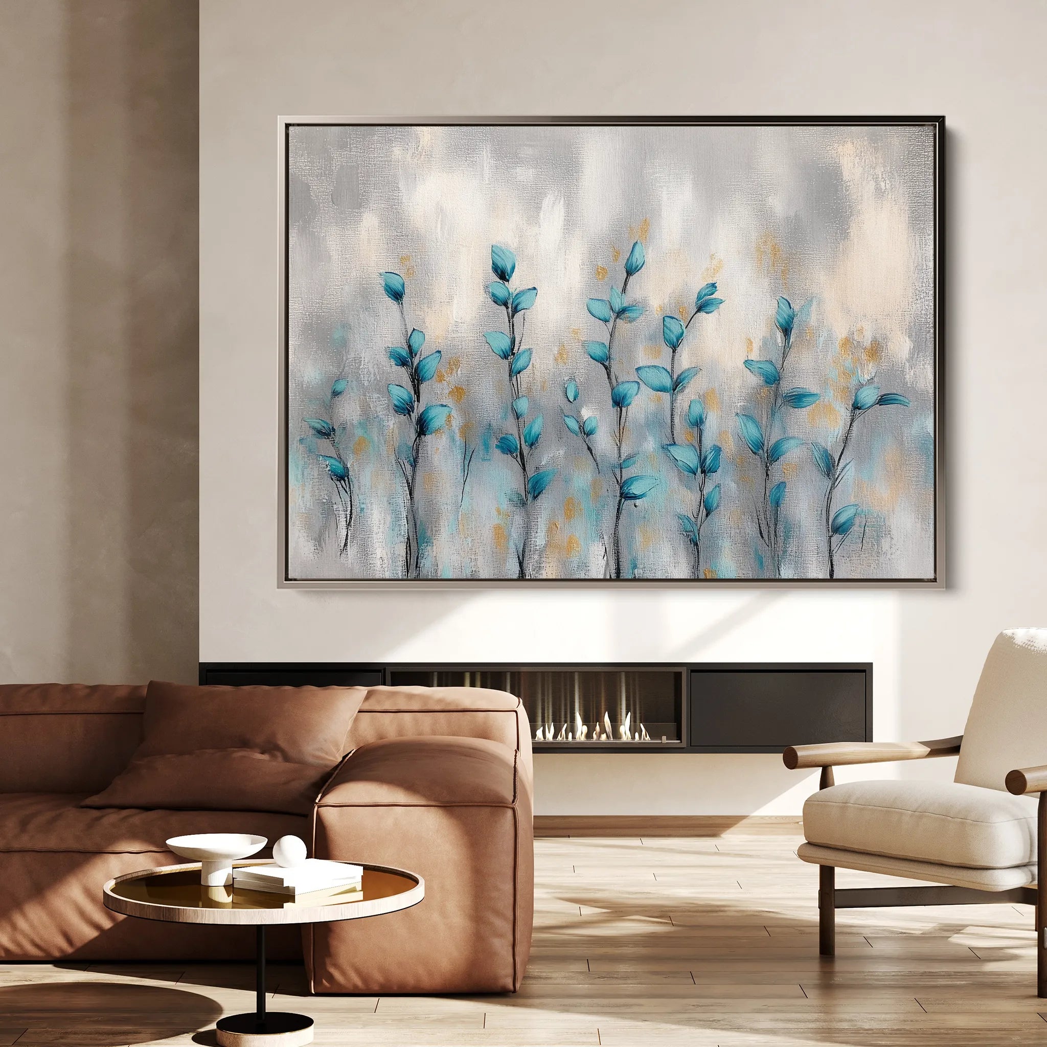 Floral 1054 Canvas Art 18" x 24" / 45 x 60 cm / Black