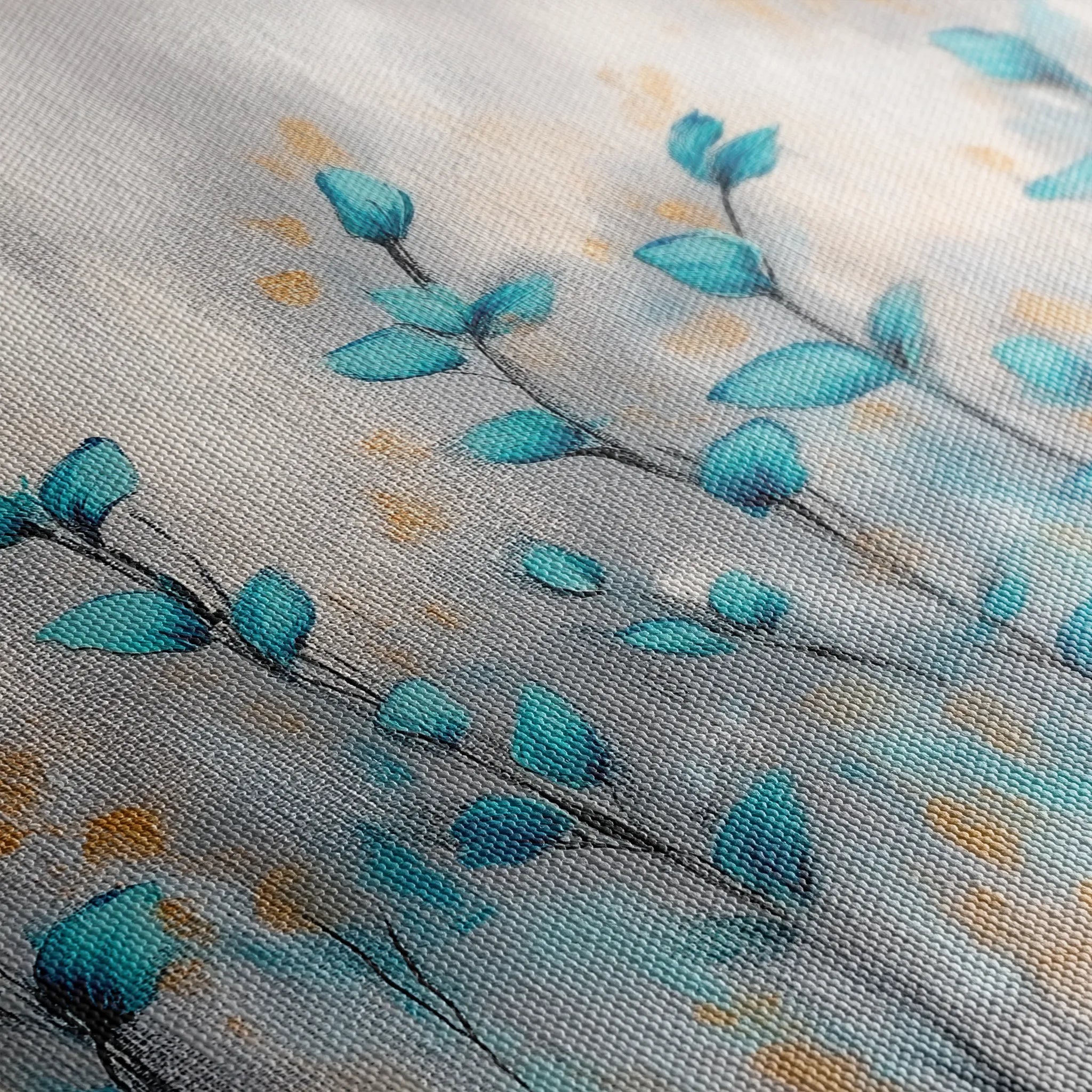 Floral 1054 Canvas Art 18" x 24" / 45 x 60 cm / Black