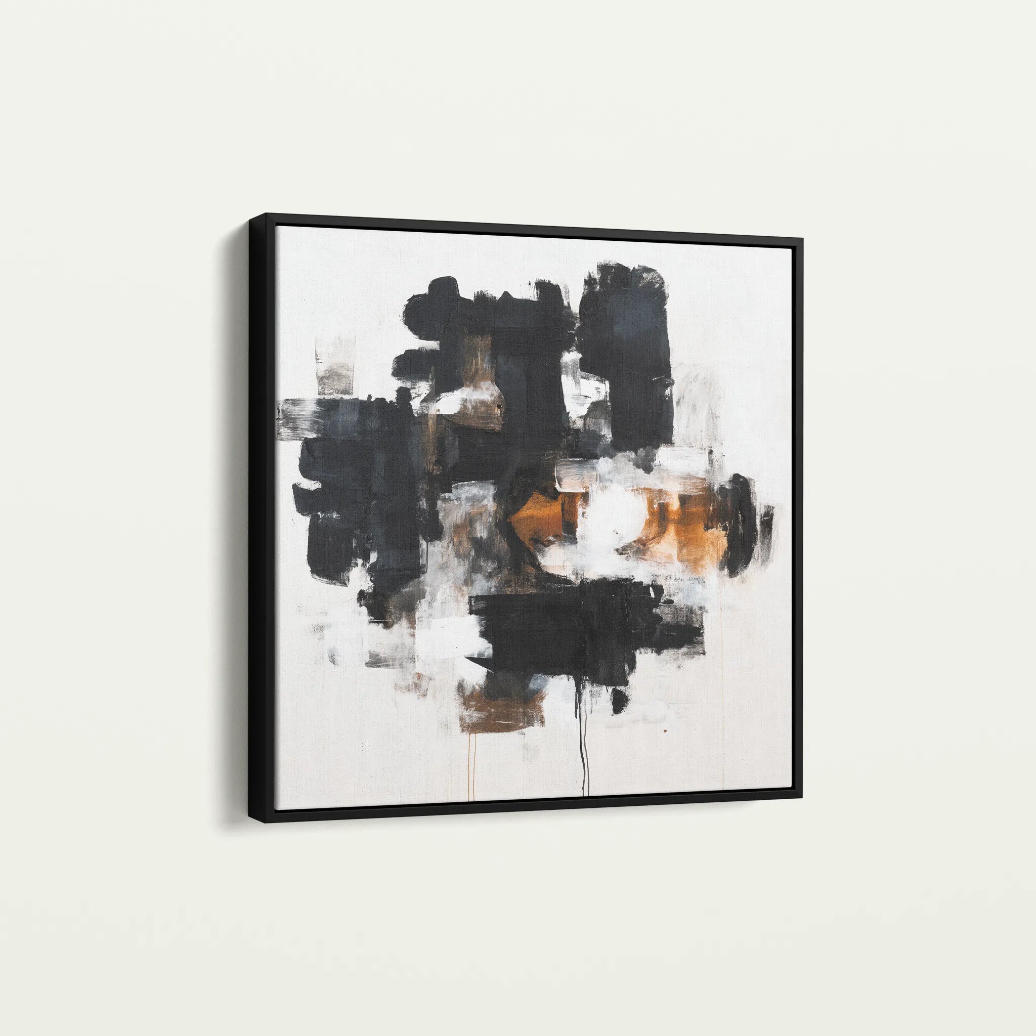 Abstract 1055 Canvas Art 16" x 16" / 40 x 40 cm / Black