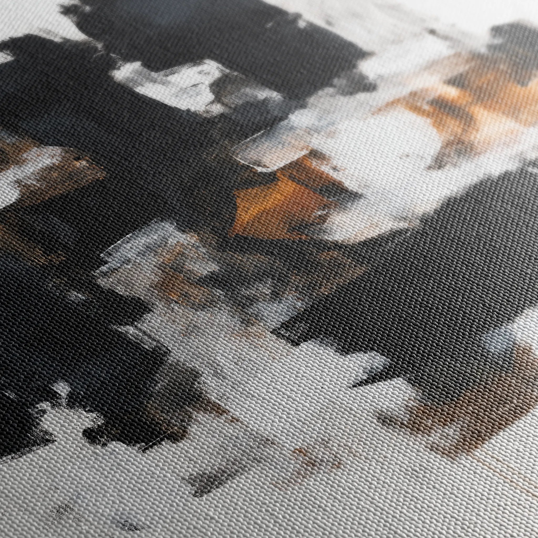 Abstract 1055 Canvas Art 16" x 16" / 40 x 40 cm / Black
