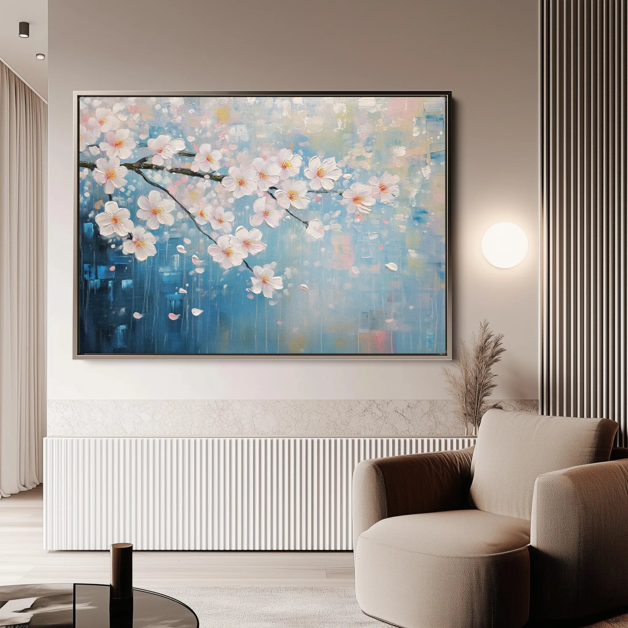 Floral 1055 Canvas Art 18" x 24" / 45 x 60 cm / Black
