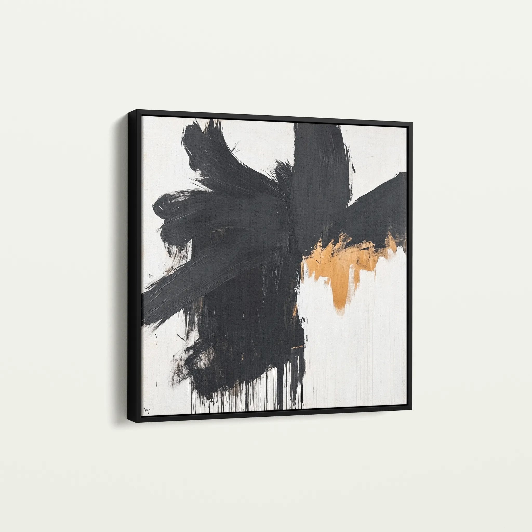Abstract 1056 Canvas Art 16" x 16" / 40 x 40 cm / Black