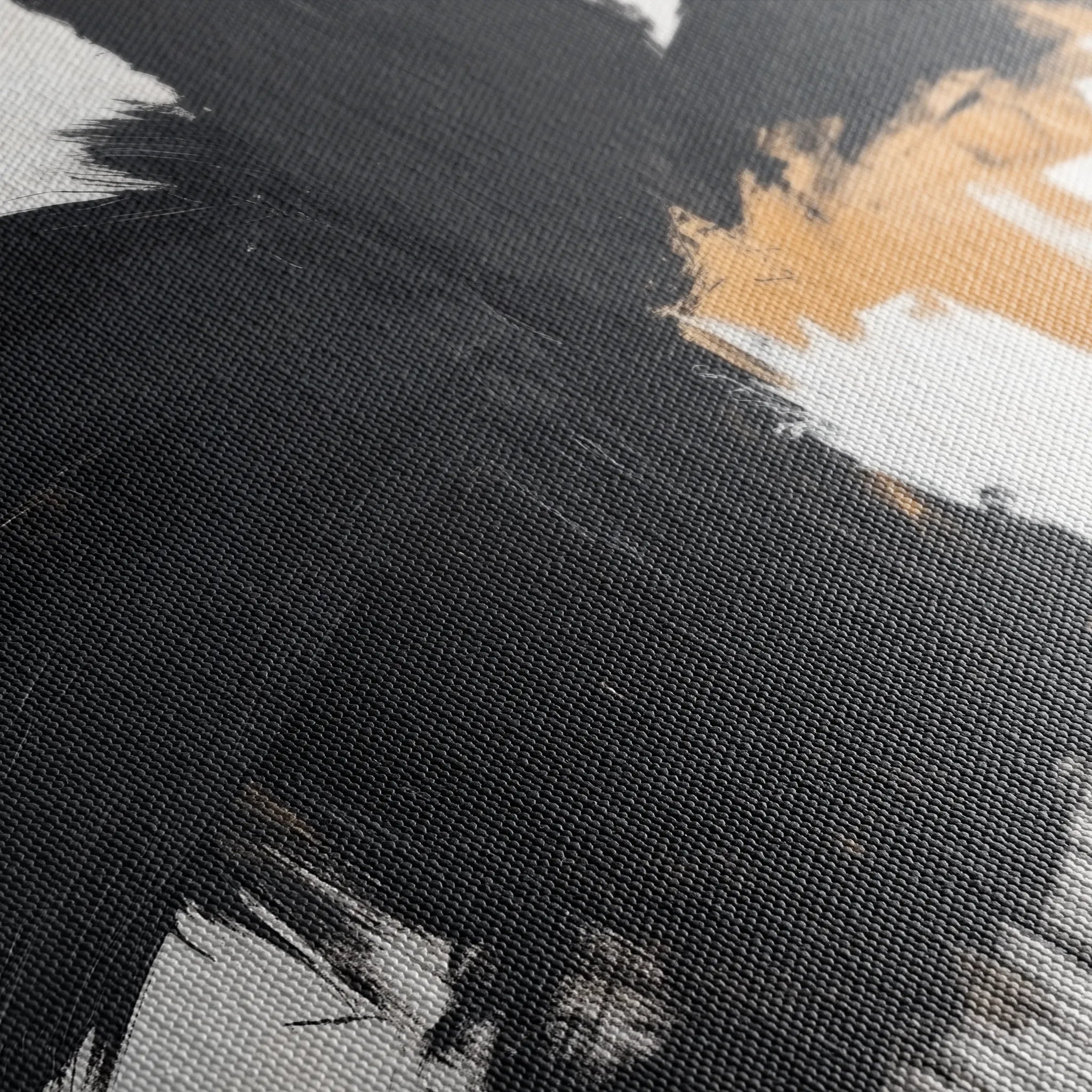 Abstract 1056 Canvas Art 16" x 16" / 40 x 40 cm / Black