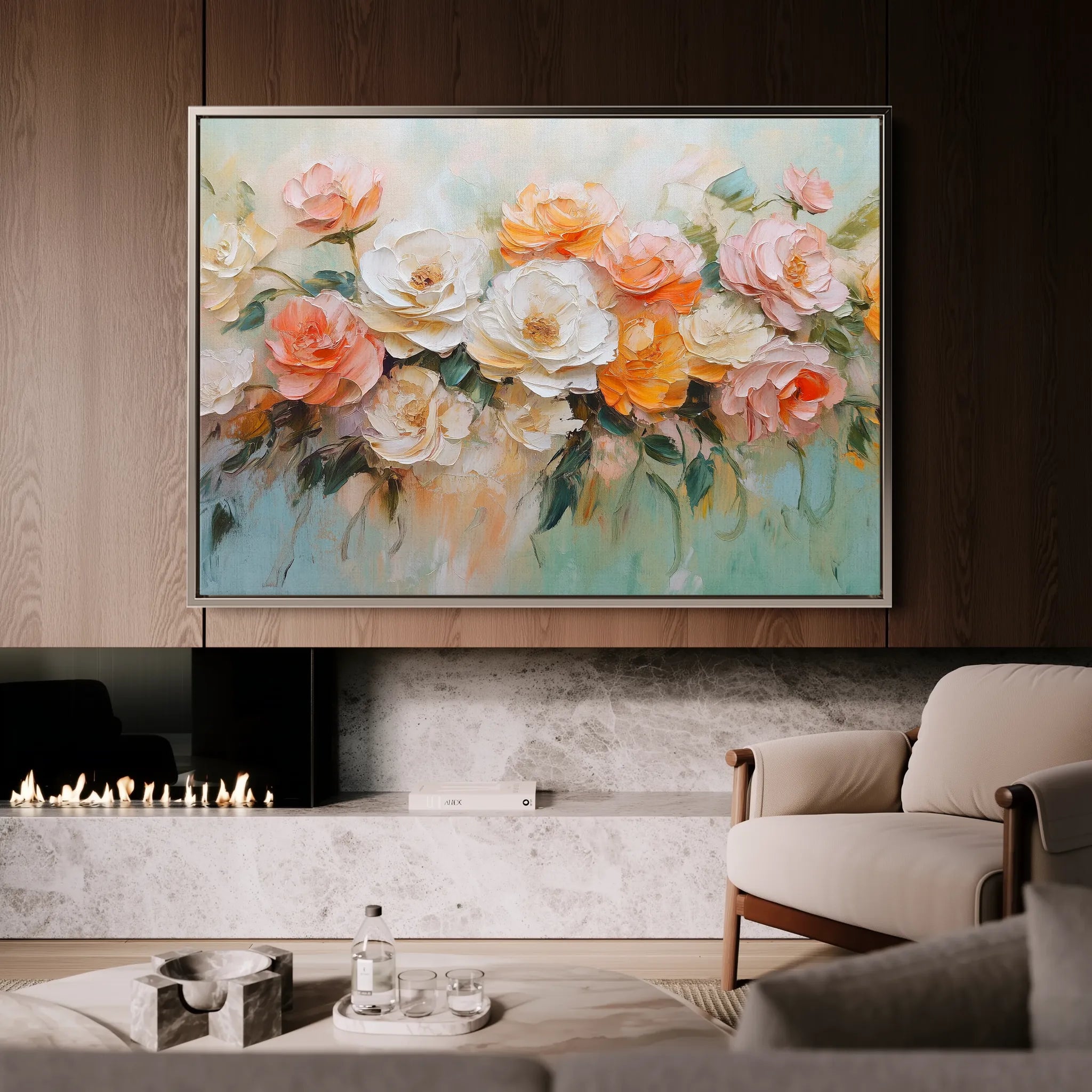 Floral 1056 Canvas Art 18" x 24" / 45 x 60 cm / Black