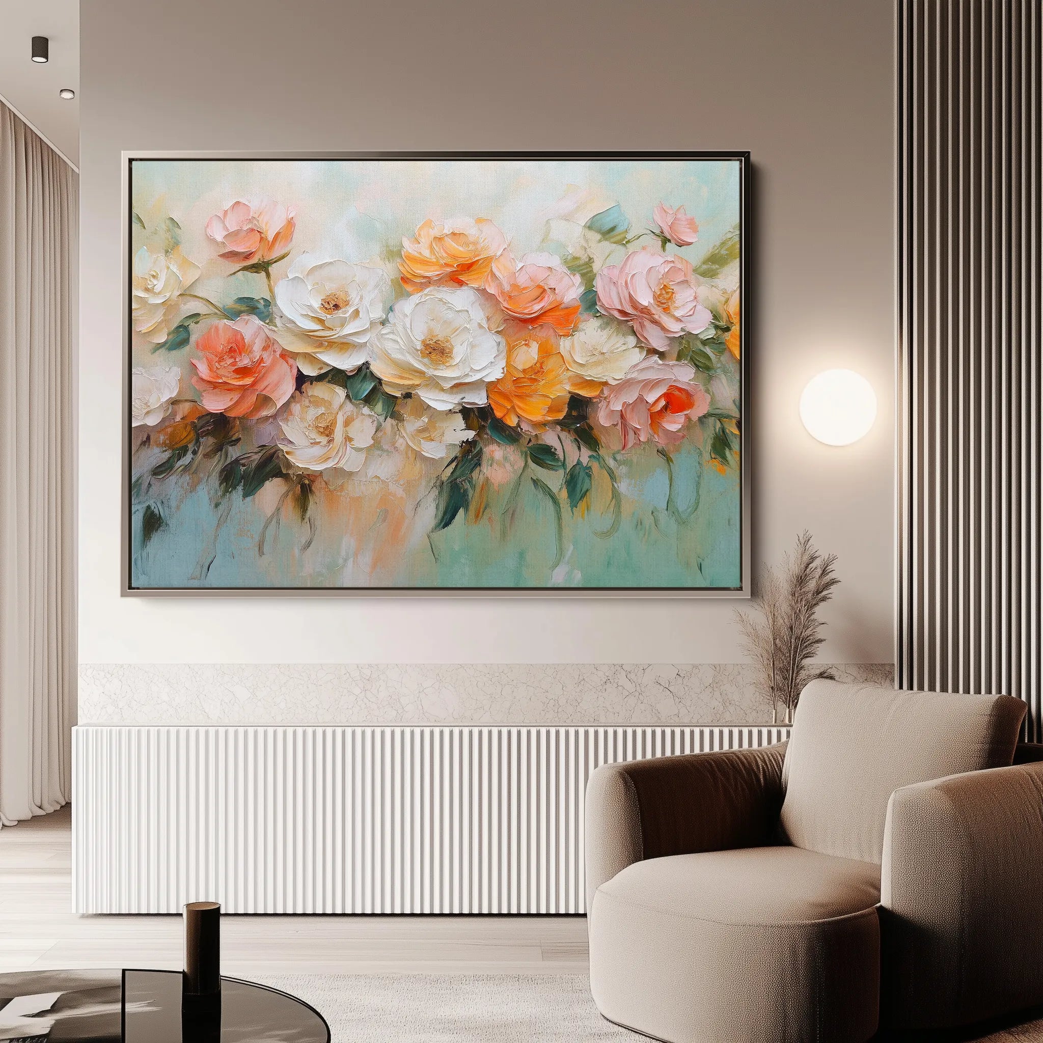 Floral 1056 Canvas Art 18" x 24" / 45 x 60 cm / Black