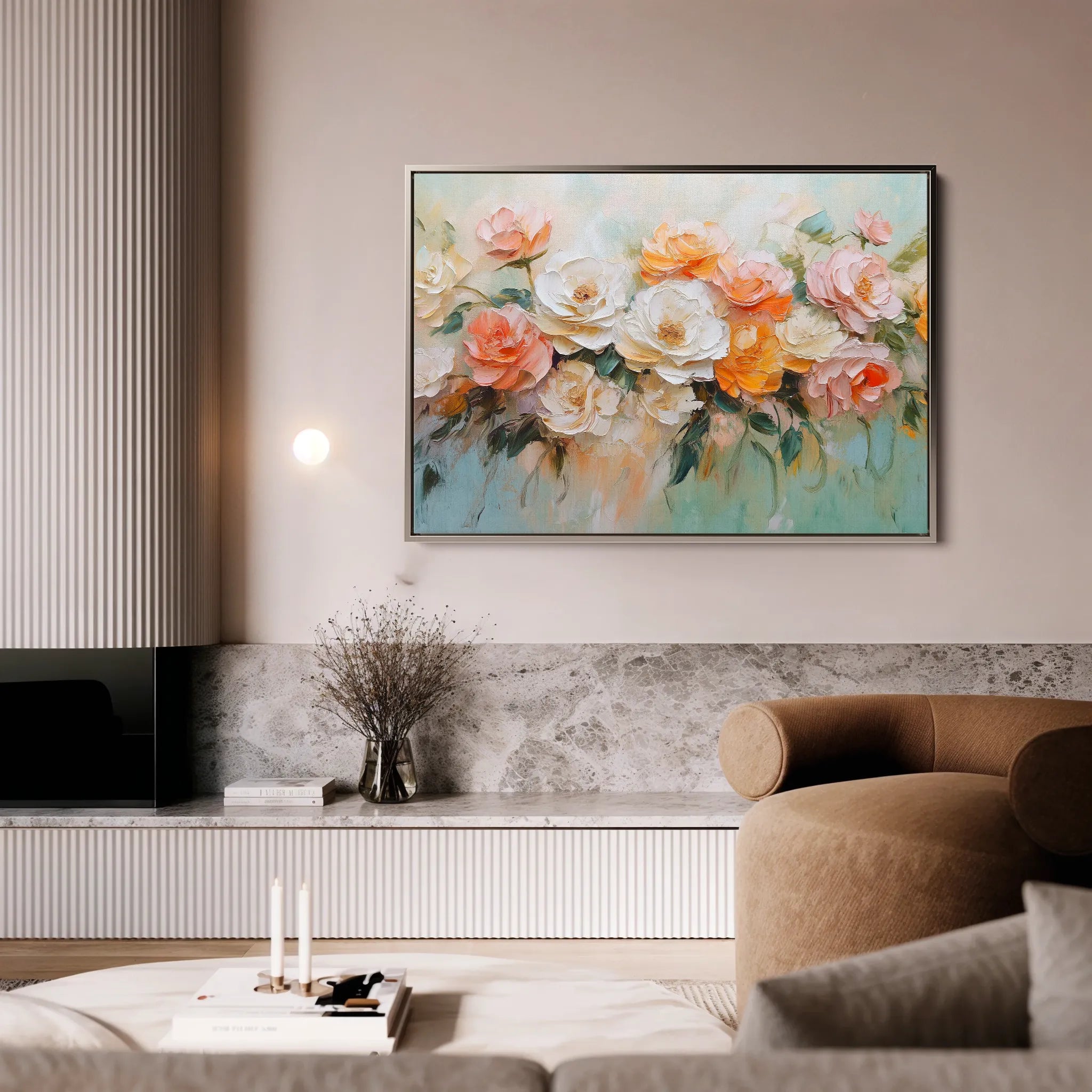Floral 1056 Canvas Art 18" x 24" / 45 x 60 cm / Black