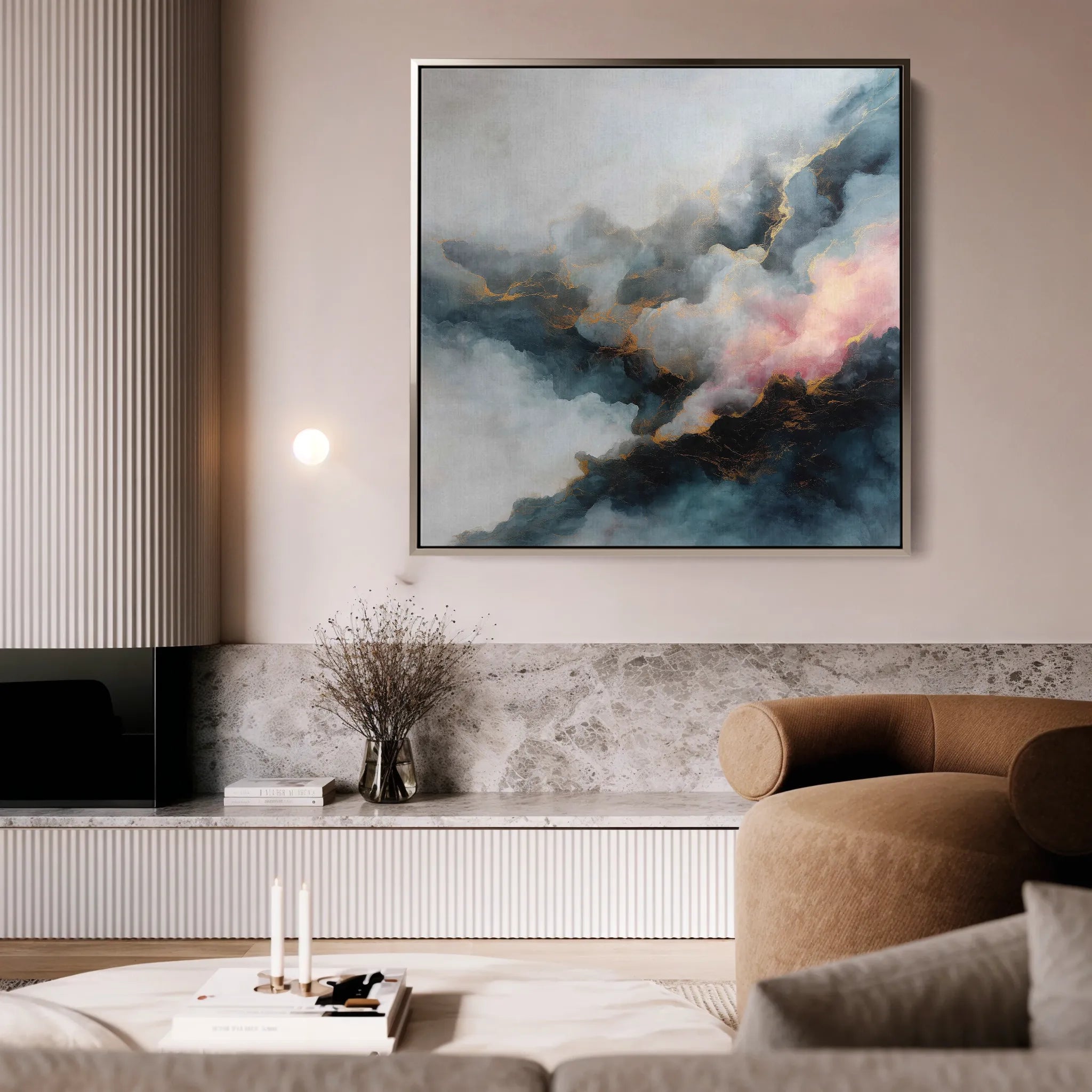 Abstract 1057 Canvas Art 16" x 16" / 40 x 40 cm / Black